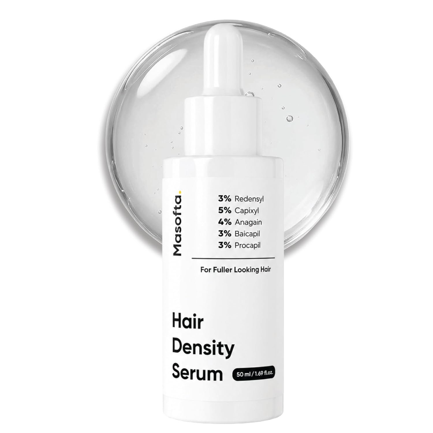 Masofta Hair Growth Serum | Density & Thickening Scalp Serum for Fuller Looking Hair with 3% Redensyl, 5% Capixyl, 4% Anagain, 3% Procapil & 3% Baicapil, Biotin, For Men & Women 1.69 fl.oz./50ML