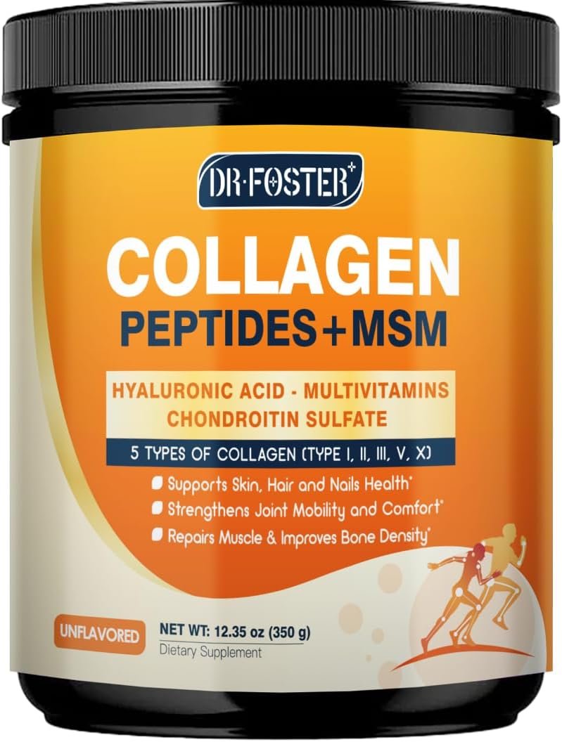 DRFOSTER Multi Collagen Peptides for Women with MSM, CS & D3, 35 Servings