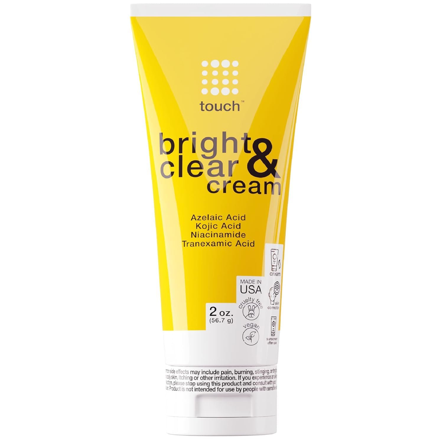 TOUCH Radiance Cream with Niacinamide, Kojic Acid, Tranexamic Acid & Azelaic Acid – Brightening Face Cream for Uneven Skin Tone – 2 oz