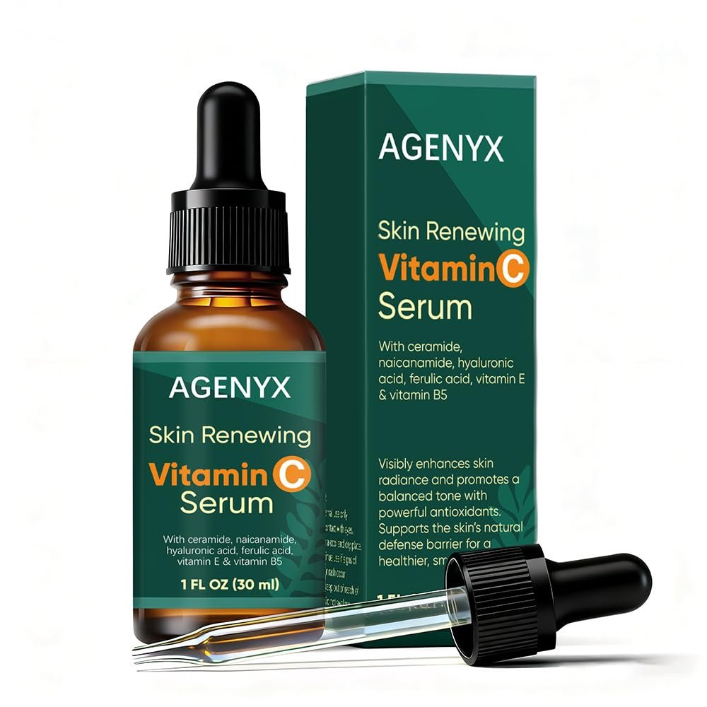 Vitamin C Serum for Face with Hyaluronic Acid & Ferulic Acid – Brightening Face Serum with Niacinamide 3% & Vitamin E for Dark Spots & Uneven Skin Tone