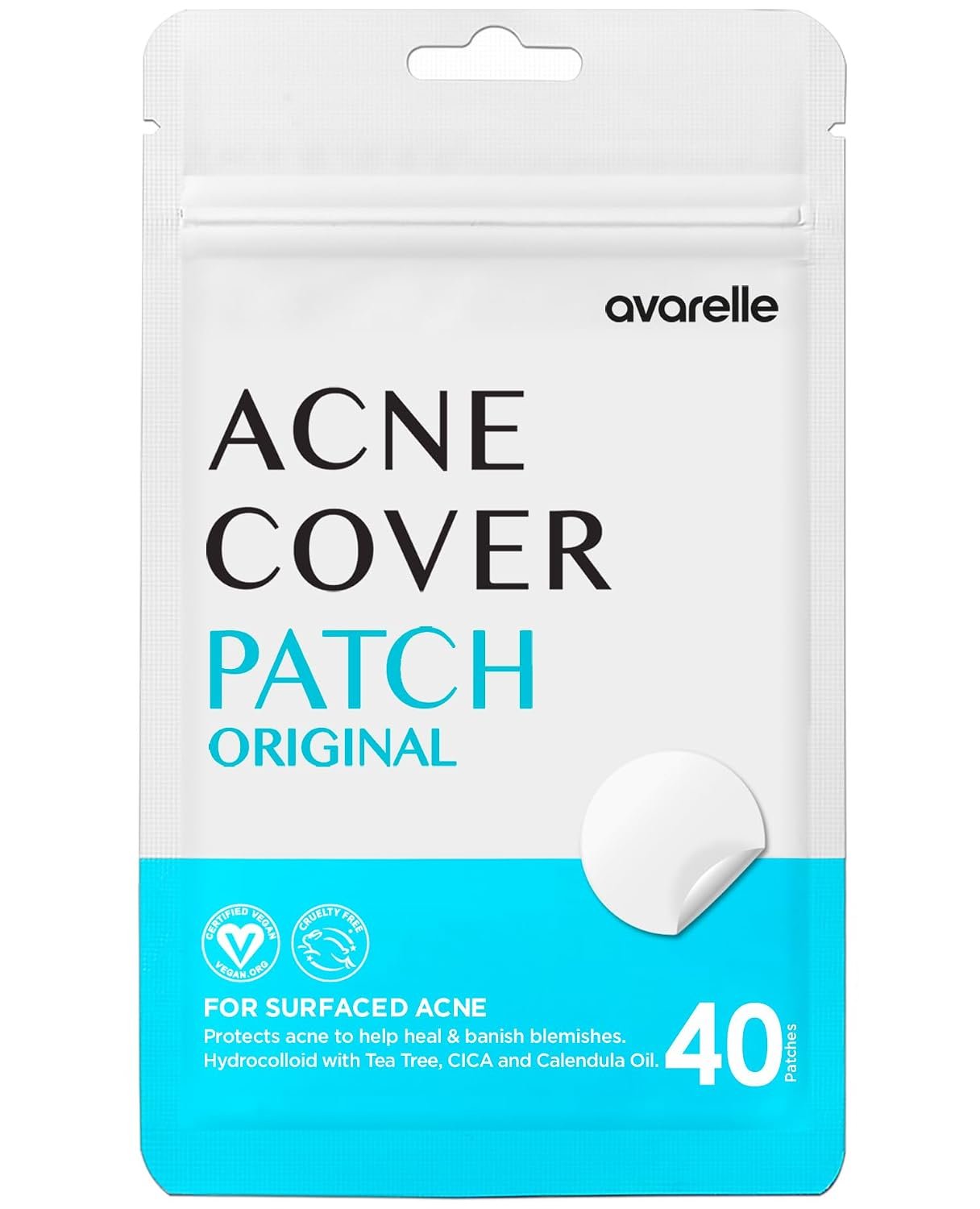 AVARELLE Original Hydrocolloid Acne Pimple Patches for face (40 Count)