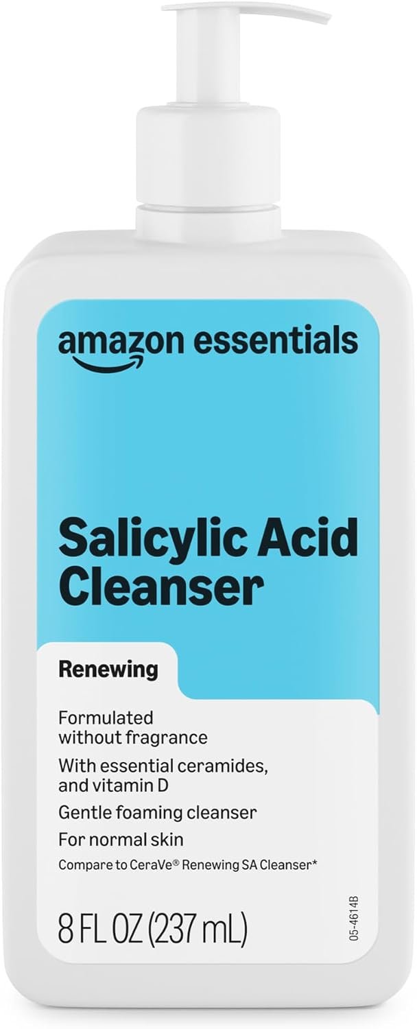 Amazon Essentials Cleanser Face Wash – Salicylic Acid with Ceramides & Vitamin D, 8 fl oz, 1-Pack (Previously Amazon Basics)