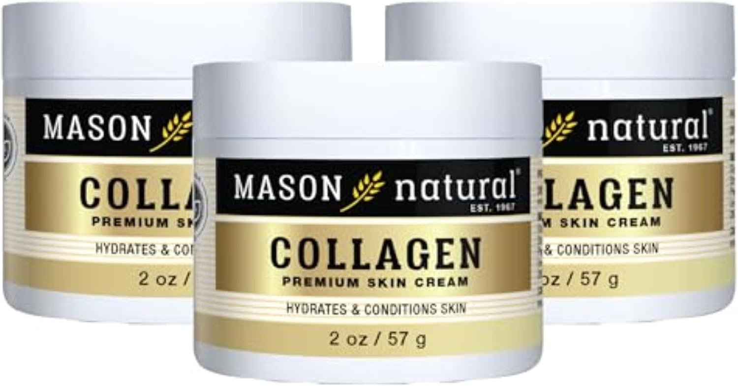 MASON NATURAL Collagen Anti-Aging Face & Body Cream, Pear Scent, 2 oz 3-Pk
