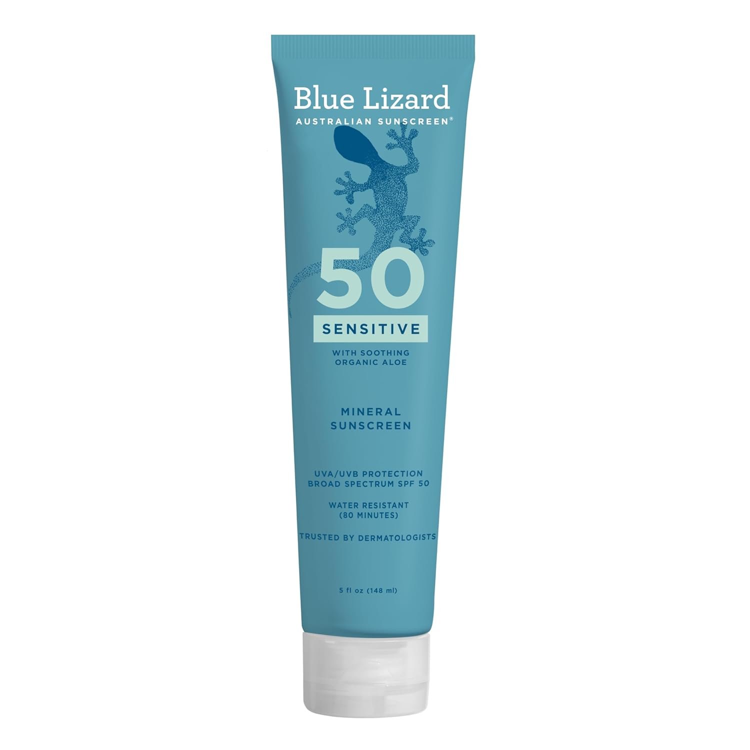 Blue Lizard Sensitive Mineral Sunscreen SPF 50 Sunscreen Lotion, 5 fl oz