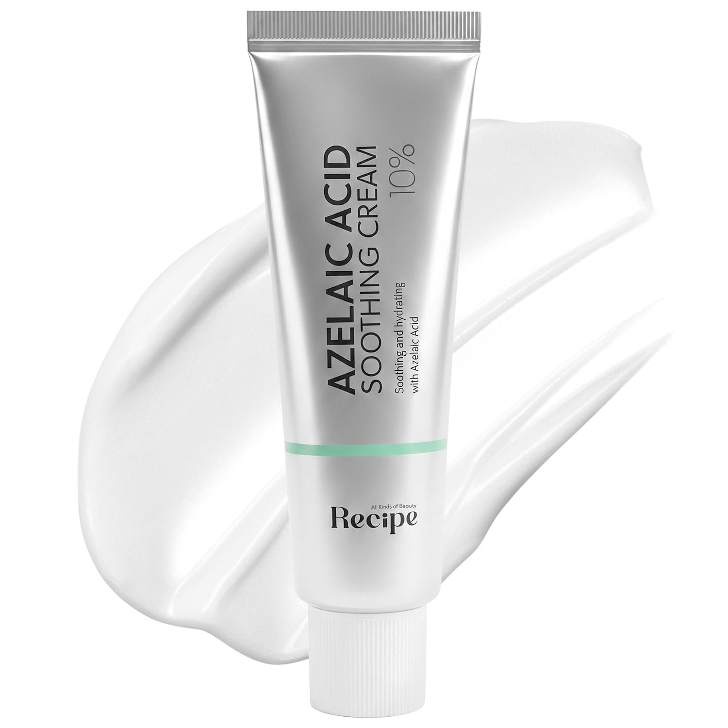 RE:CIPE Azelaic Acid 10% Soothing Cream – Hydrating & Clarifying Face Moisturizer that Unclogs Pores for Acne Prone & Uneven Skin Texture – Highly Absorbent Facial Cream – Korean Skin Care 1.69 fl oz