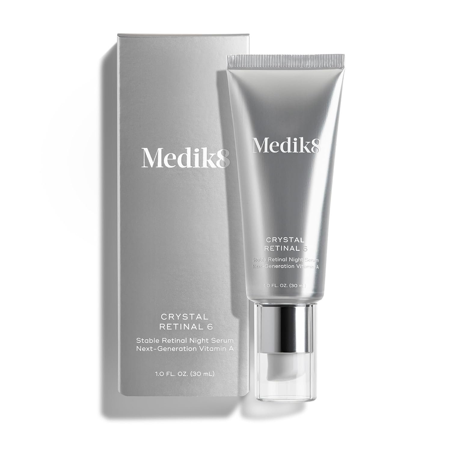 Medik8 Crystal Retinal 6 – Firming, Advanced Skin Retinaldehyde Face Serum – Night Serum with Hyaluronic Acid and Vitamin E – Gluten Free – 1 oz