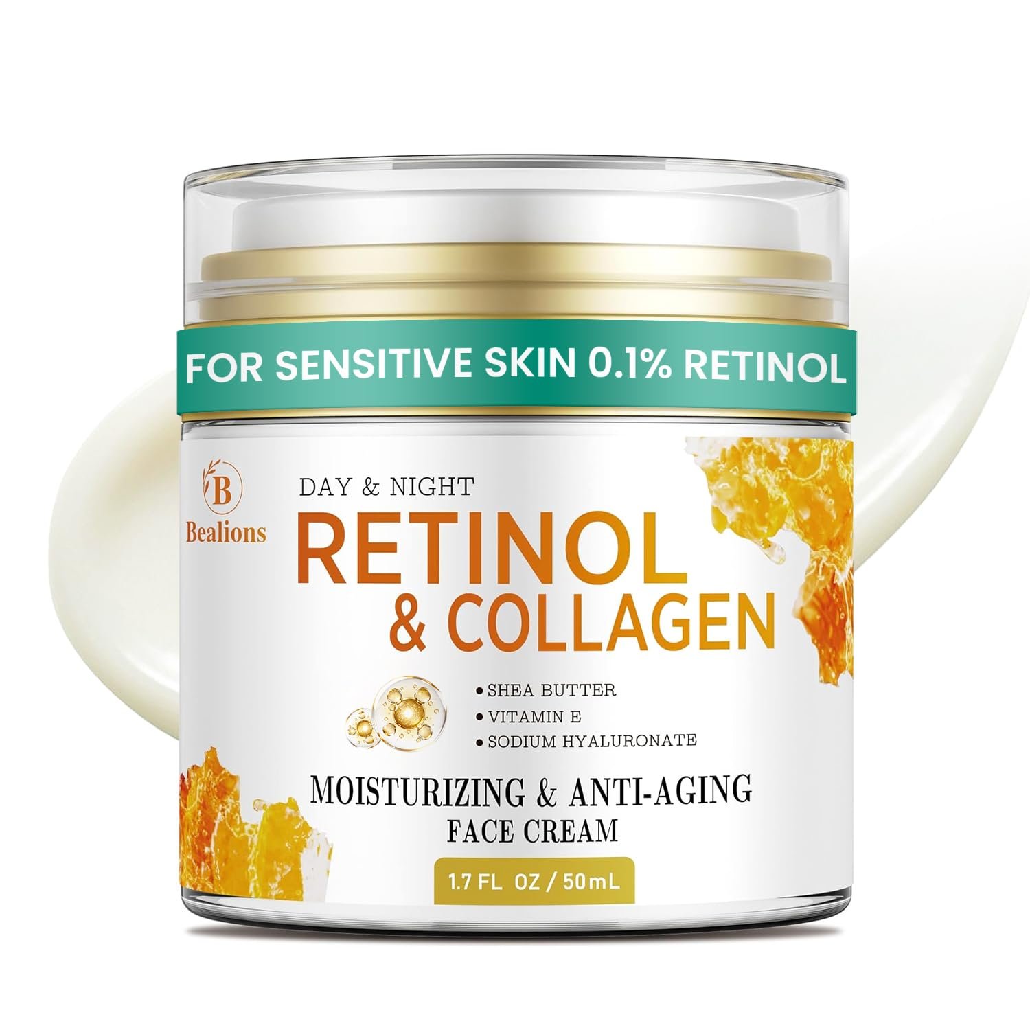 Retinol Cream for Face Anti Aging: Wrinkle Cream for Face Neck with Collagen Hyaluronic Acid – Night Moisturizer for Men Women – Facial Skin Care Gift for Women Wife Mother (1 Pack)