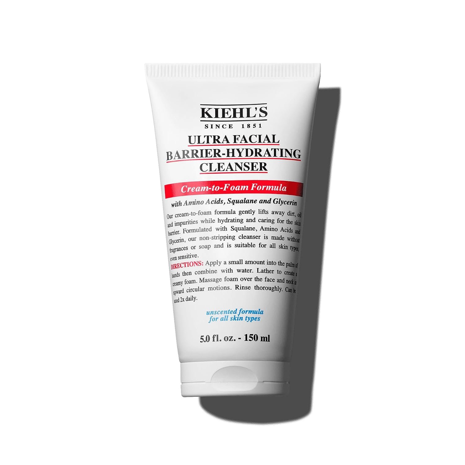 Kiehl’s – Ultra Facial Barrier-Hydrating Cleanser, Cream to Foam Formula