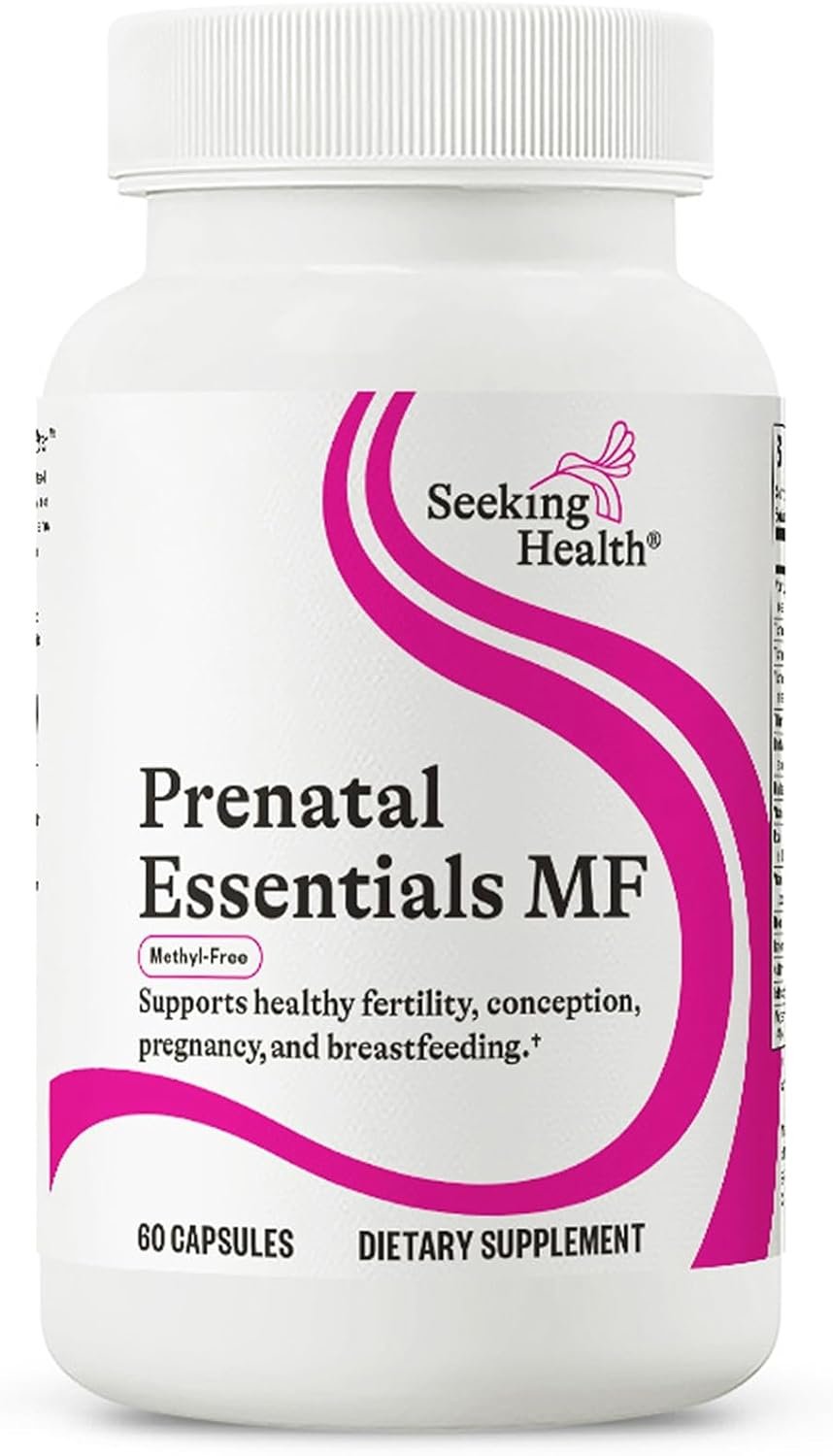 Seeking Health Prenatal Essentials MF – Brain Development & Methylation Support – Methyl-Free Vegetarian Capsules with Selenium, Vitamin B6, Zinc & Vitamin B12-60 Capsules