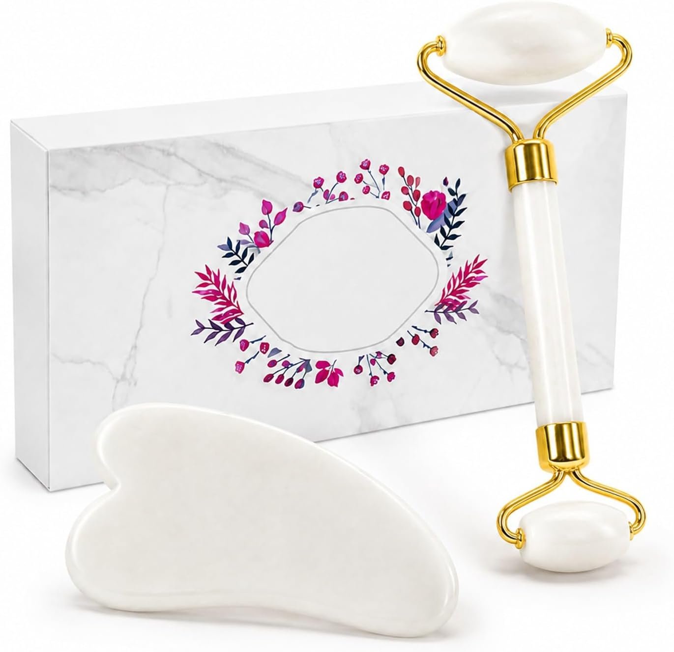 Gua Sha & Jade Roller Set for Face and Body