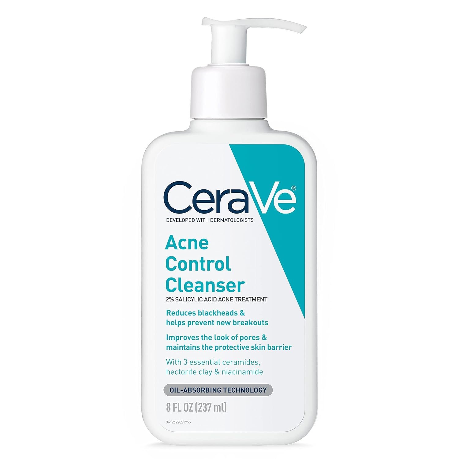 CeraVe Acne Control Cleanser, Face Wash with 2% Salicylic Acid, 8 oz