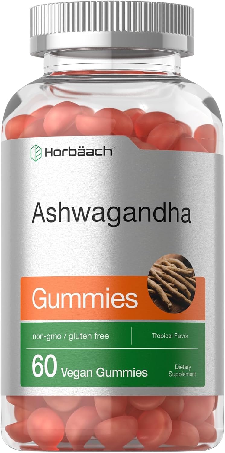 Horbäach Ashwagandha Gummies | 60 Chewable Gummies | Tropical Flavor