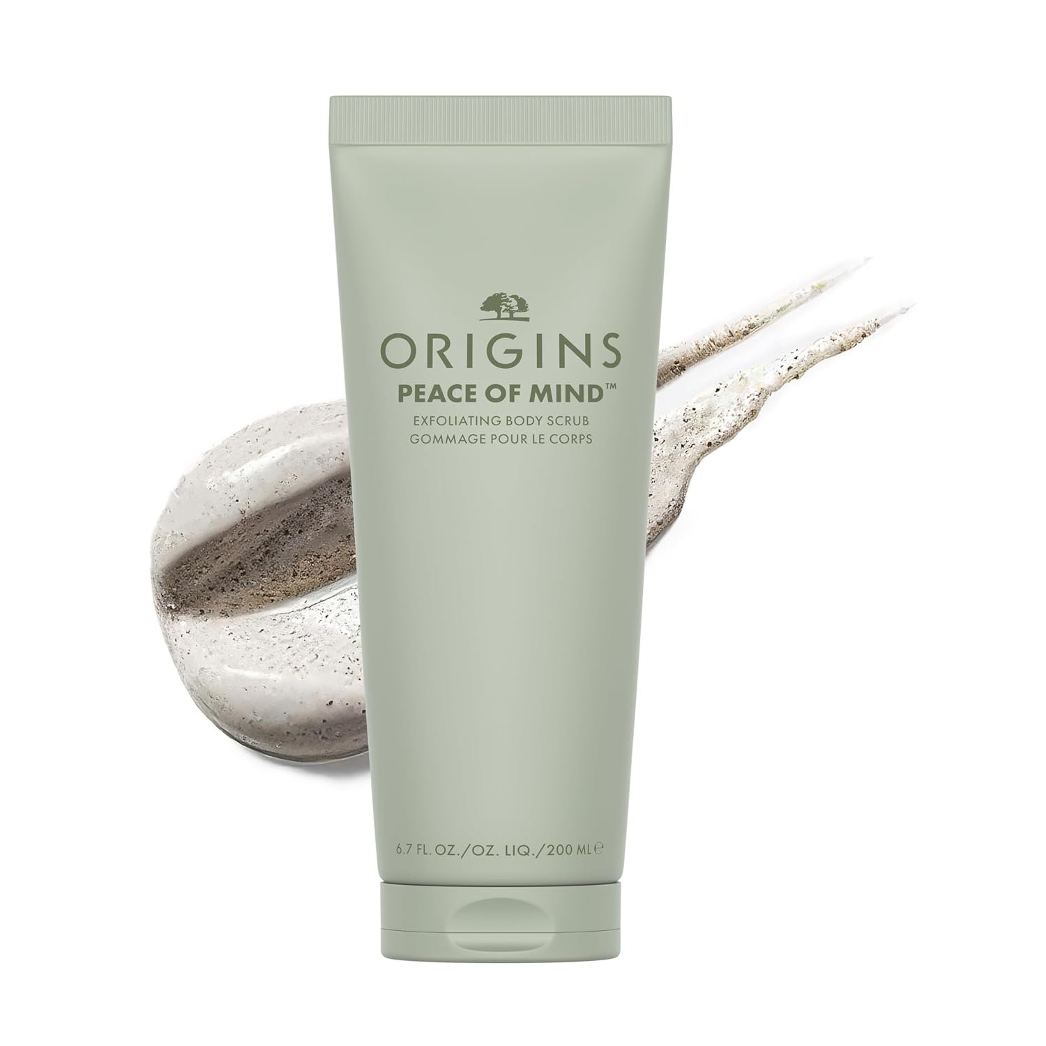 Origins Peace of Mind Exfoliating Body Scrub | Smooths Rough Skin | With Bamboo, Peppermint, Basil and Eucalyptus Blend, 6.7 Fl Oz