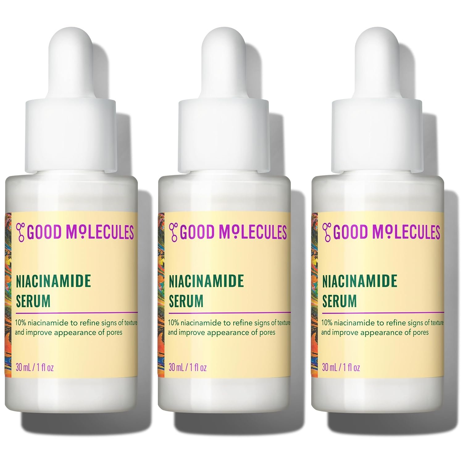Good Molecules Niacinamide Serum Pack 3 – 30 ml Each (Total 90 ml) | 10% Niacinamide Serum to Target Blemishes, Uneven Skin Tone & Enlarged Pores