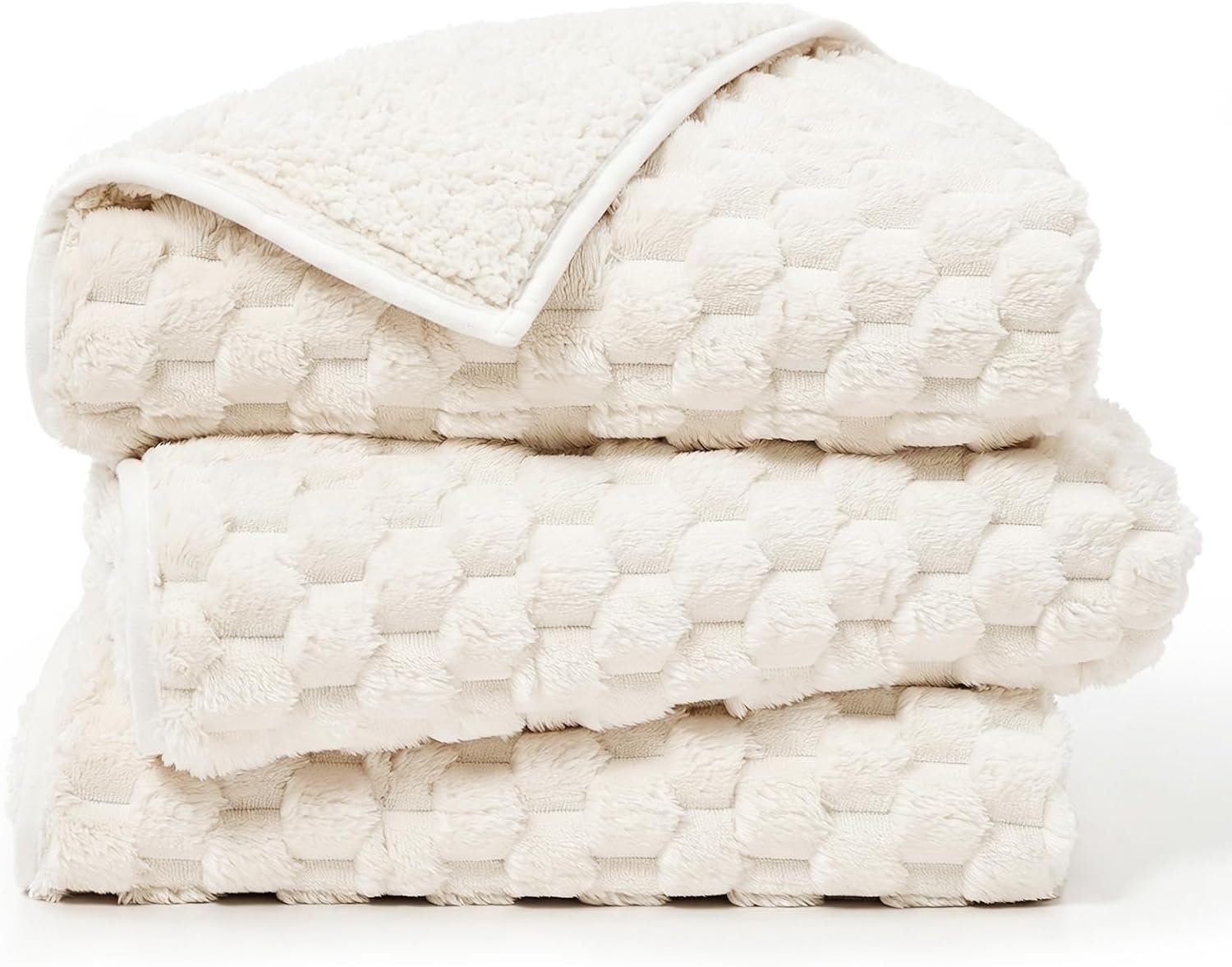 Sherpa Fleece Weighted Blanket for Adults, Queen Size 60″x80″ 15lbs