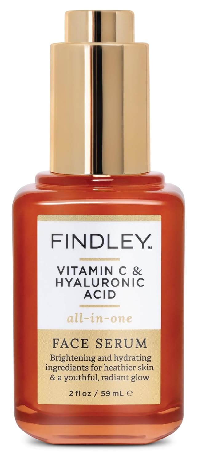 Findley All-in-One Face Serum with Vitamin C and Hyaluronic Acid – Hydrating & Anti-Aging | Promotes Youthful, Radiant Skin | Reduces Fine Lines & Wrinkles (2 Fl Oz)