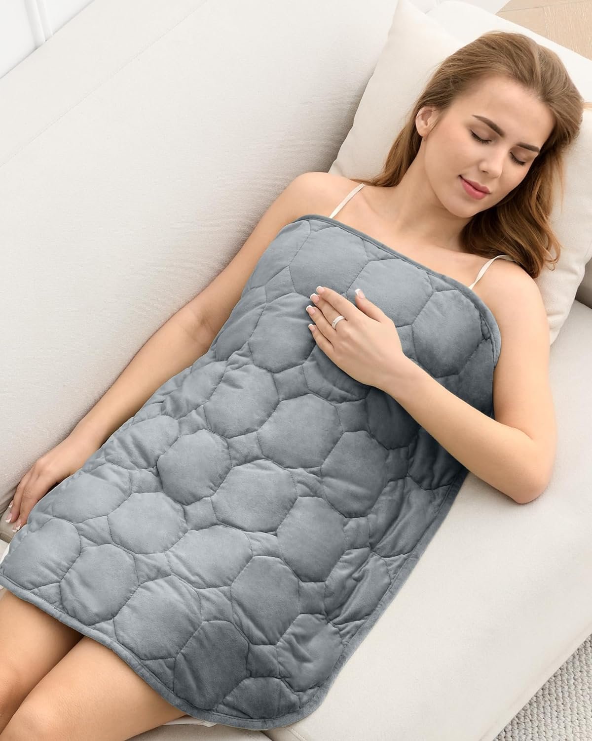 Cottonblue Small Weighted Lap Blanket Pad for Adults 7 lbs 24″x29″, Travel