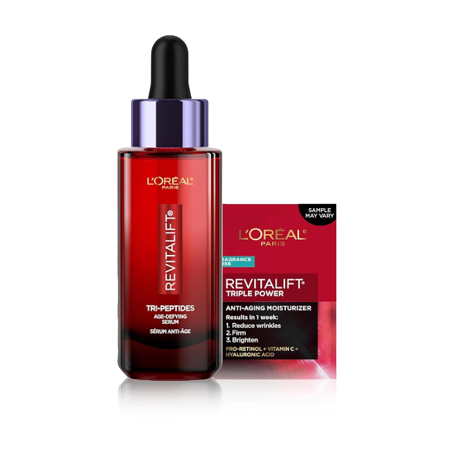 L’Oreal Paris Revitalift Triple Power Face Serum, 1 Fl Oz  + Sample