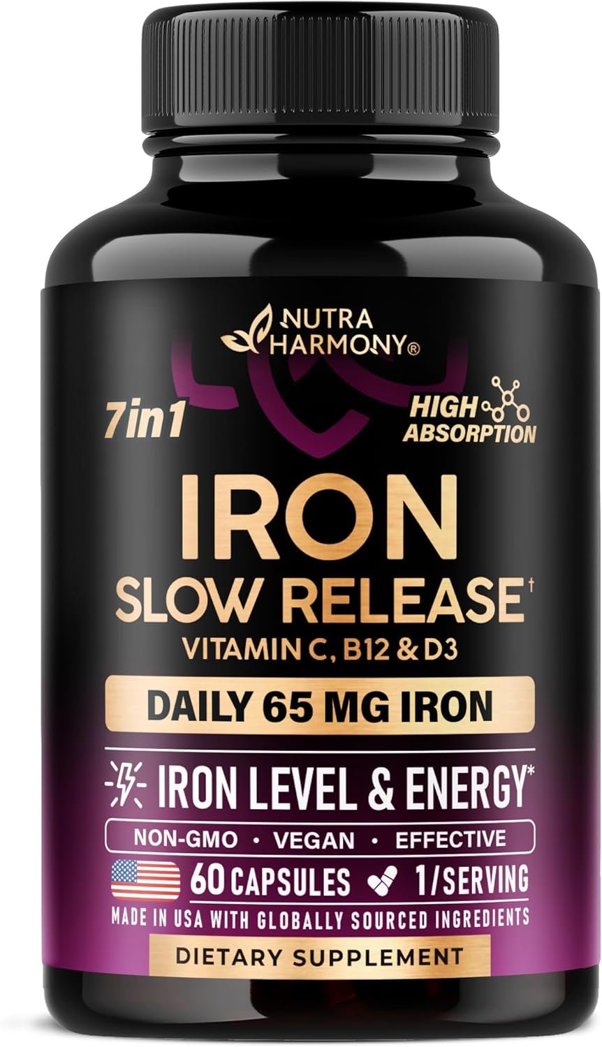 Iron Supplement for Women – Iron 65mg (Ferrous Sulfate 325mg) – 60 Caps