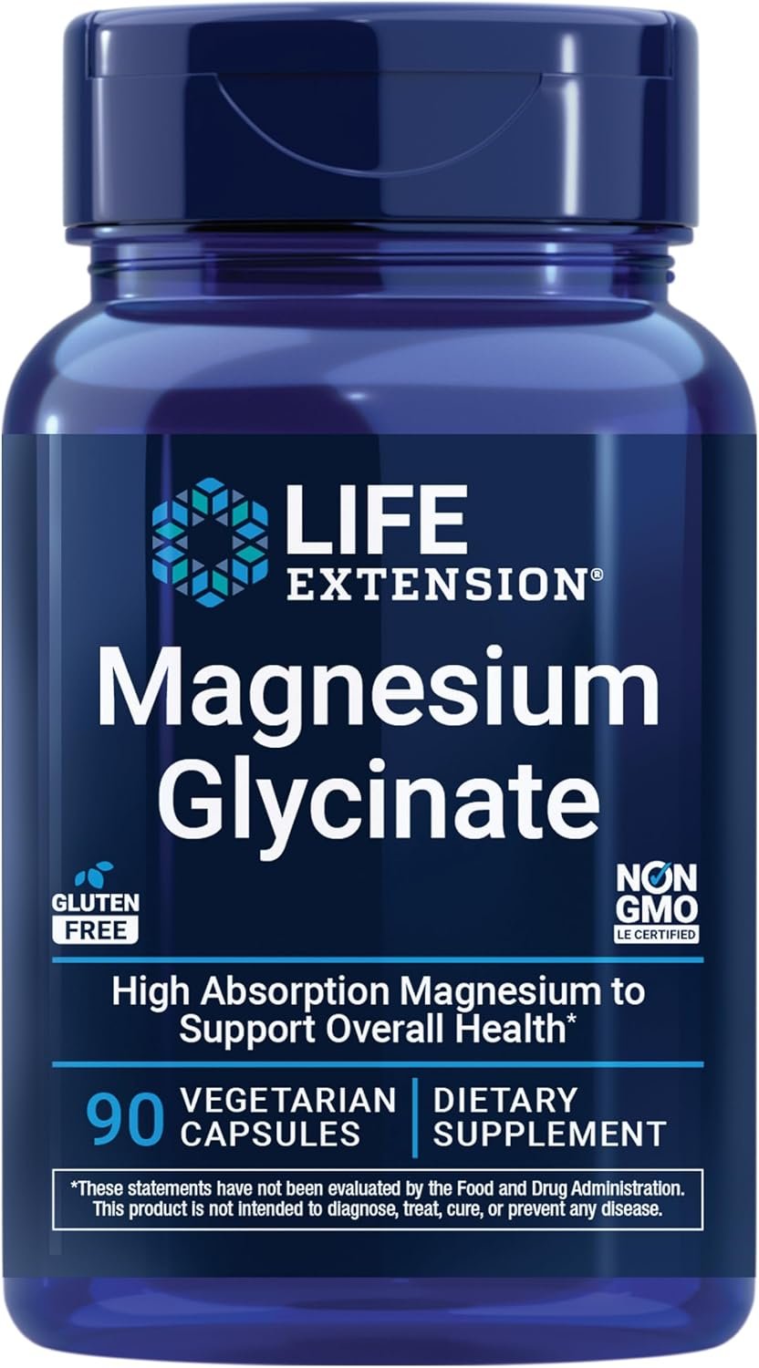 Life Extension Magnesium Glycinate, Highly Absorbable, 90 Capsules
