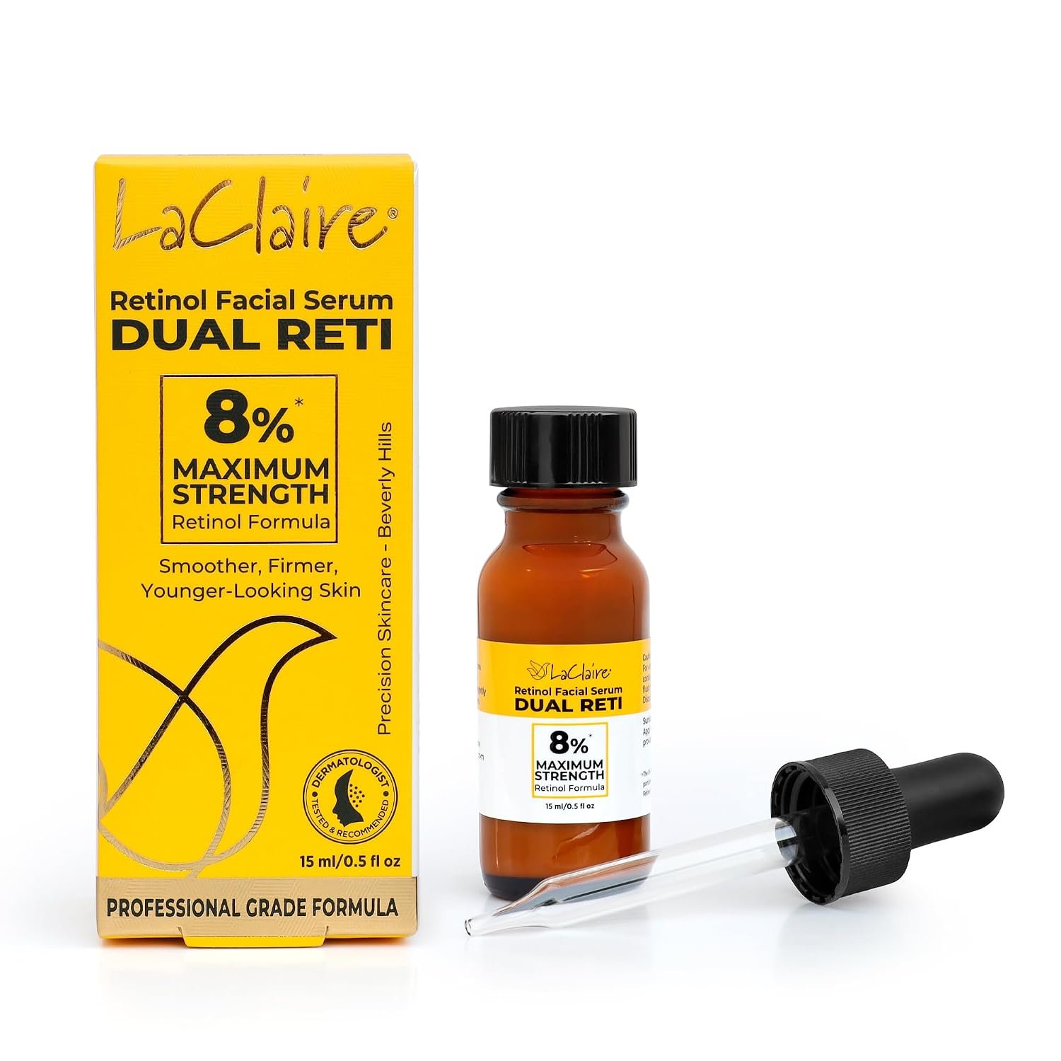 Fresh Look, Same Ingredients 8% Complex Retinol Facial Serum – Anti-Aging, Brightening Neck & Facial Serum, Helps Nourish Skin with Lactic Acid, Vitamin A, & Retinyl Palmitate – 15 ml