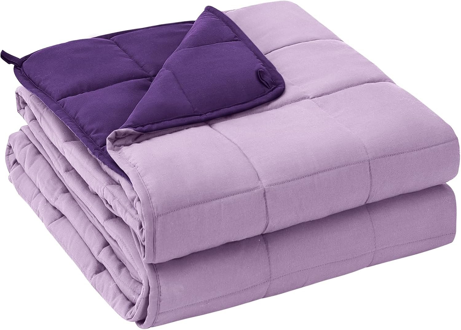 Yescool Weighted Throw Blanket for Adults 20lbs Queen, 60″ x 80″, Purple