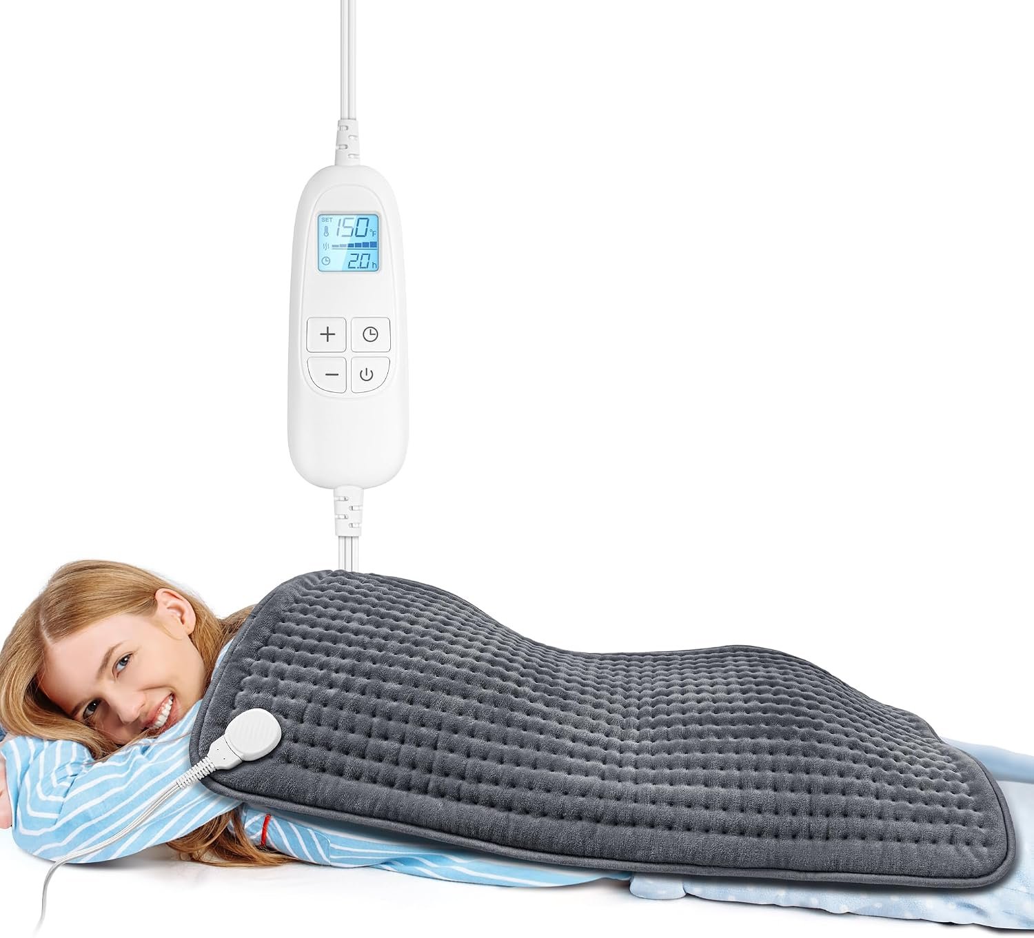 FluffyWarmth Electric Heating Pad for Back, Extra Large 17″x33″, FSA, HSA