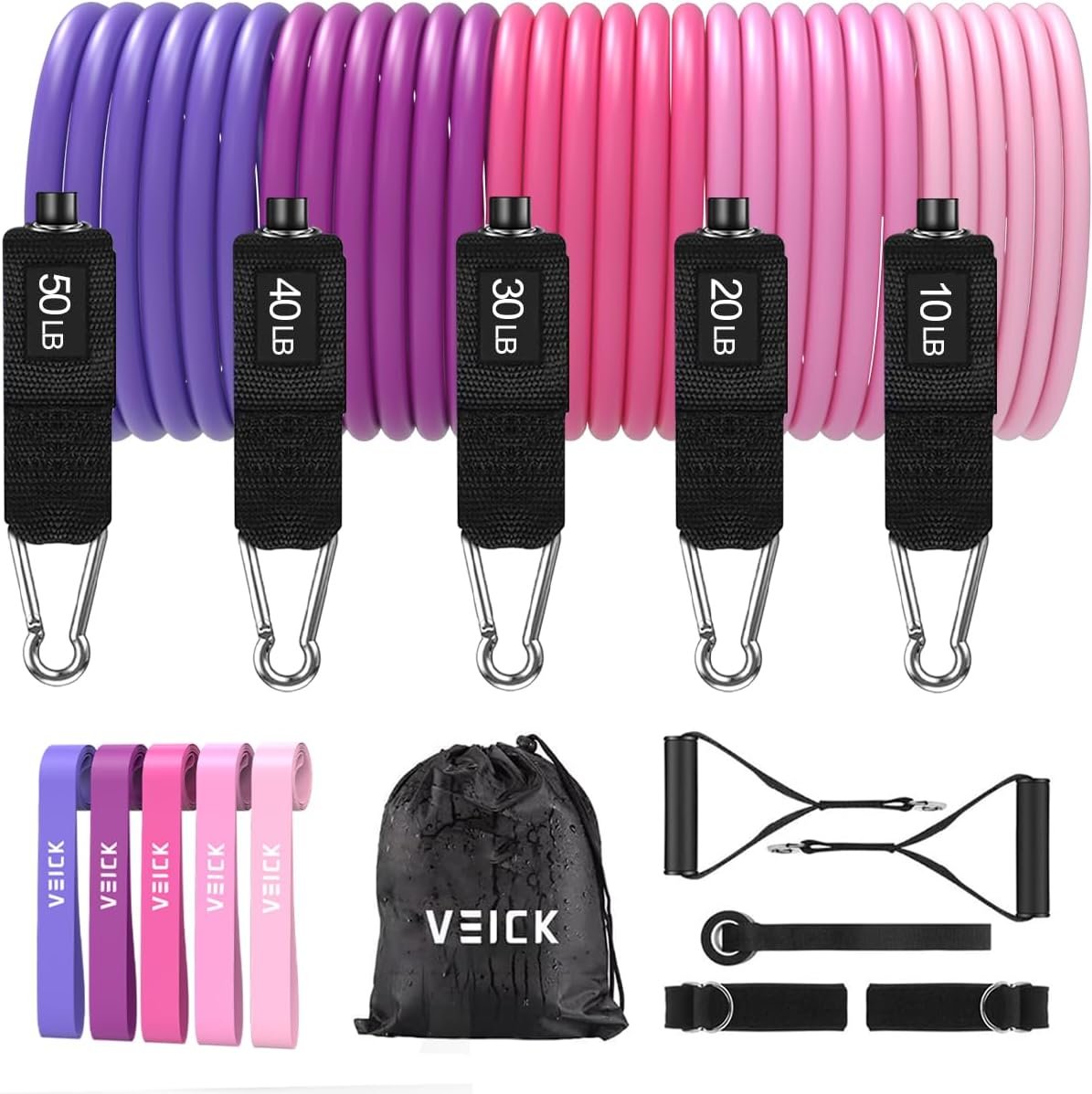 VEICK Resistance Bands with Handles, Exercise Tube Bands Set for Workouts