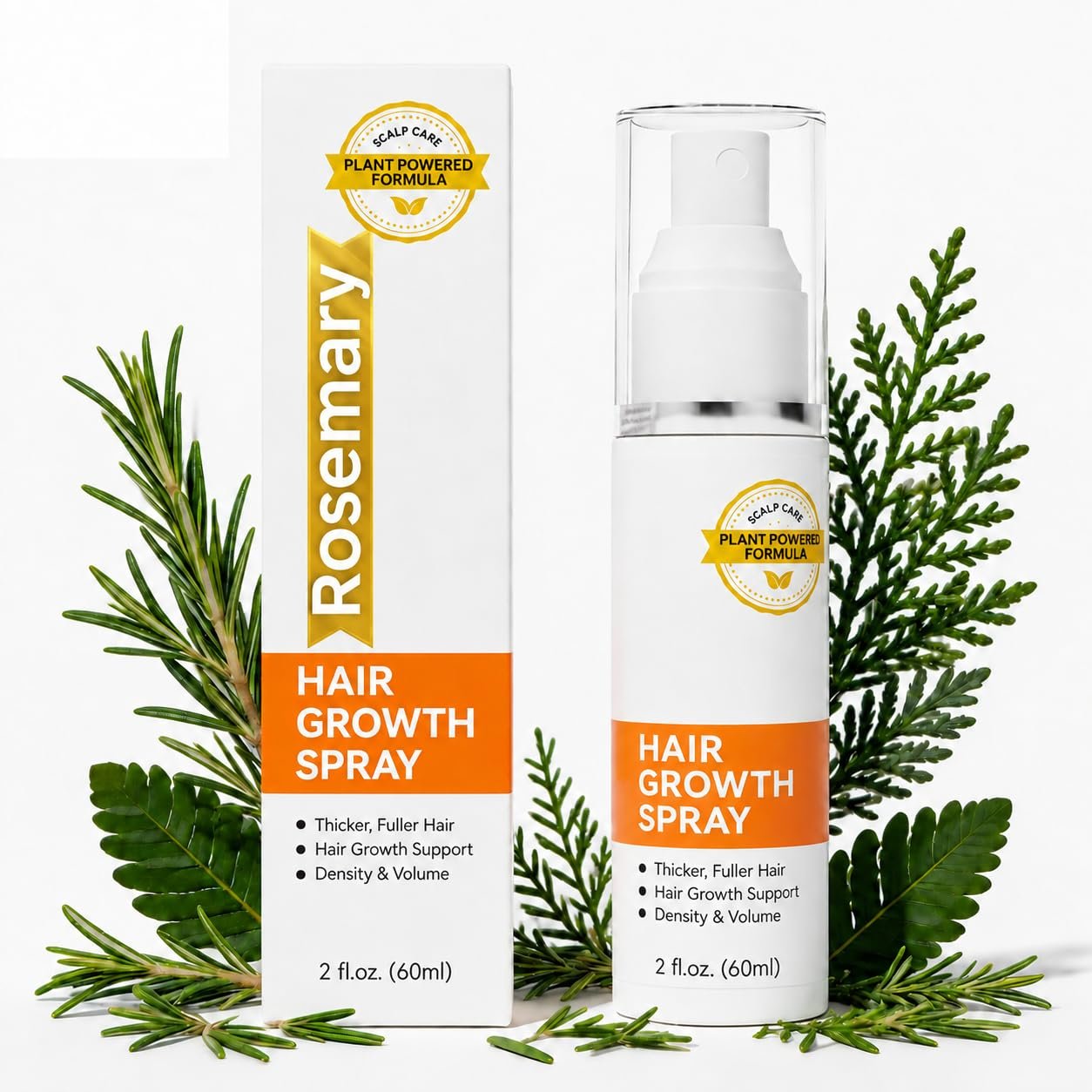 Hair Growth Spray with Rosemary & Biotin, Plant-Powered Hair Spray for Thicker, Fuller-Looking Hair, 2 Fl Oz