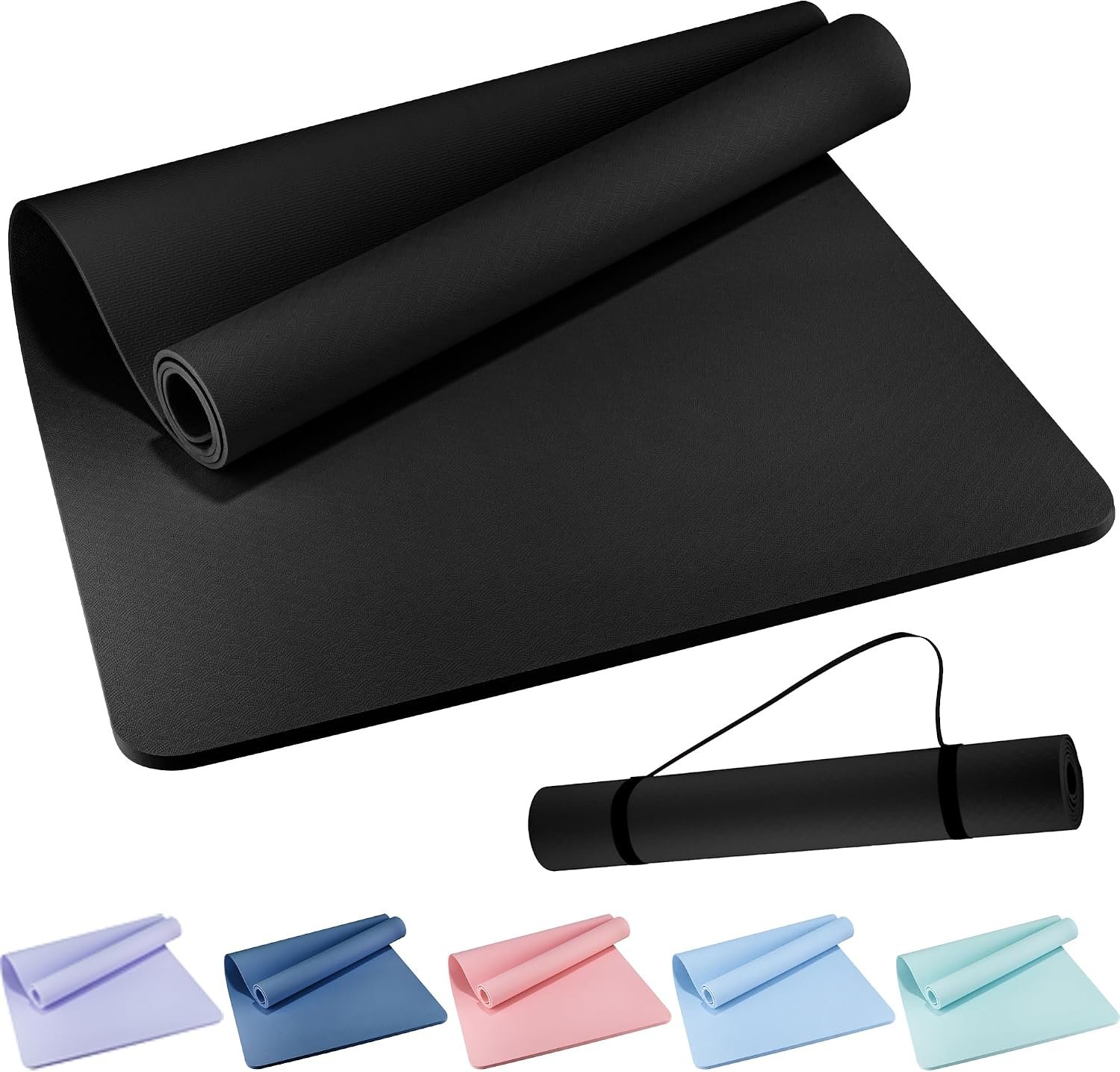 Extra Wide Yoga Mat 72″ x 32″, 6mm TPE Exercise Mat