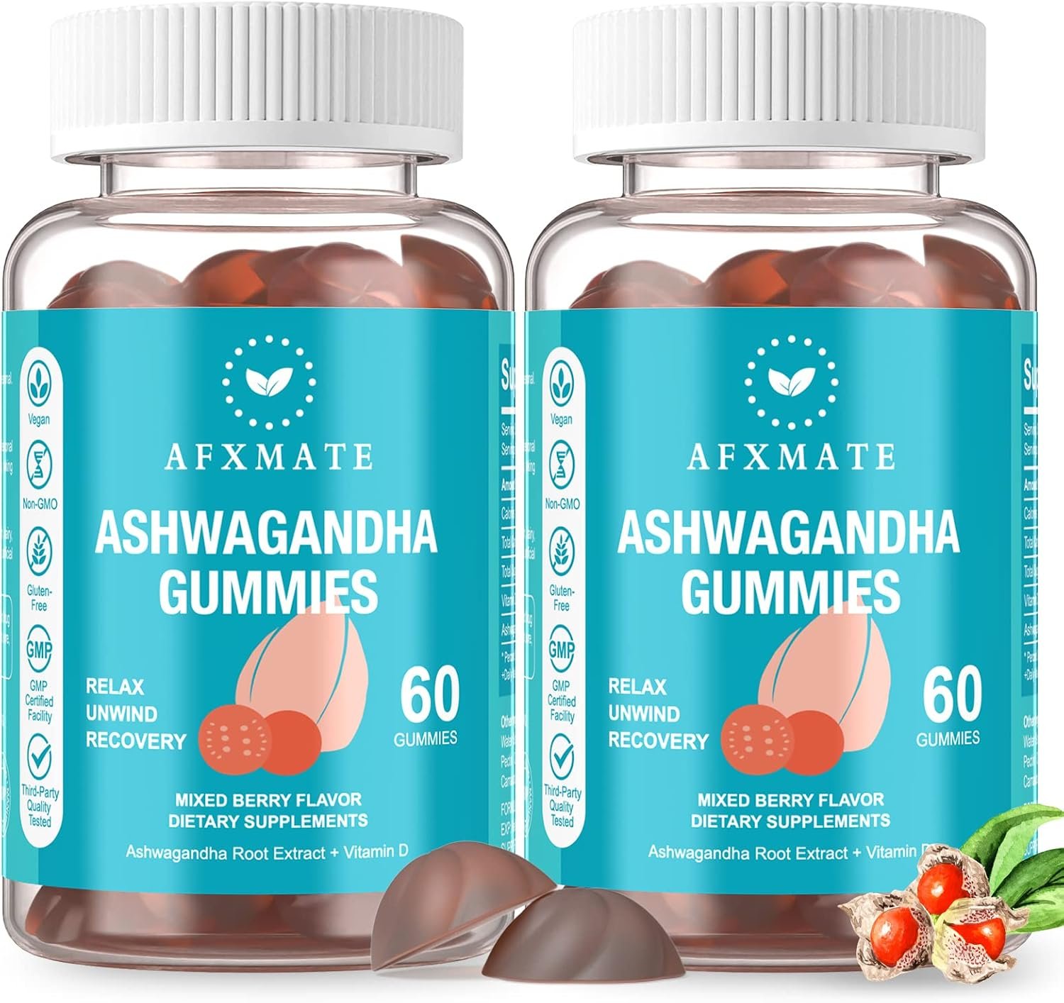 AFXMATE Ashwagandha Gummies with 1000 IU Vitamin D3,120 Gummies
