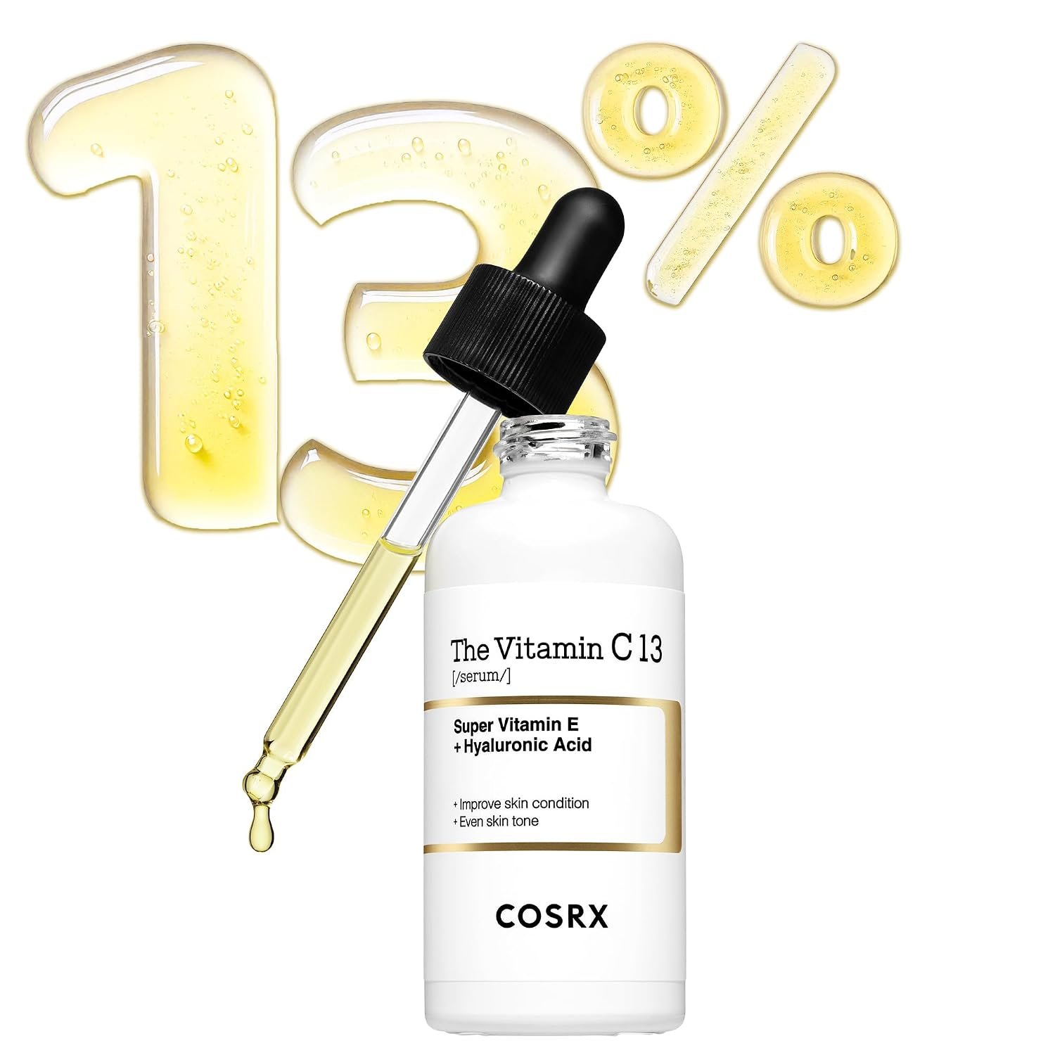 COSRX 13% Pure Vitamin C Serum for Face, Hydrating Facial Serum, 0.67 oz