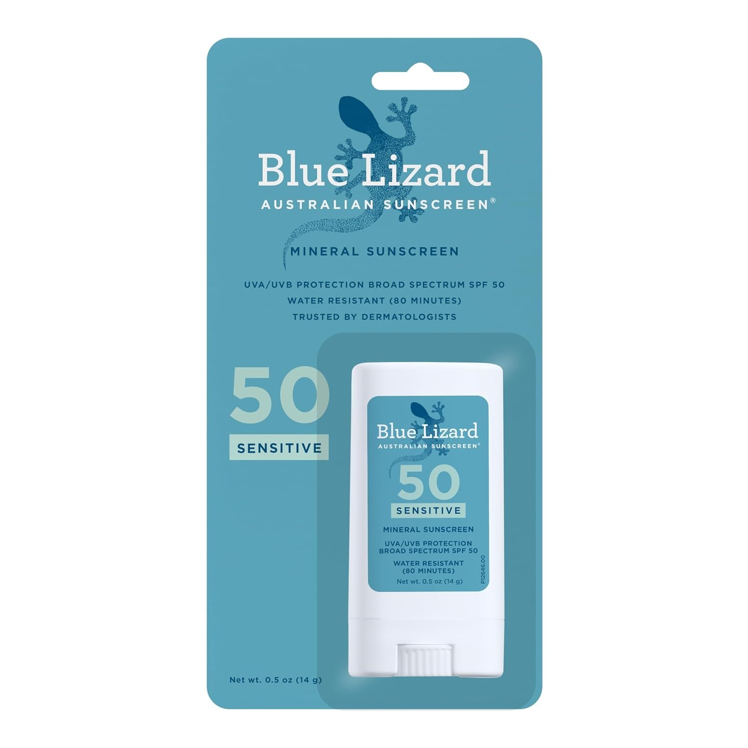 Blue Lizard Sunscreen Stick Sensitive Mineral Sunscreen SPF 50+ Zinc Oxide