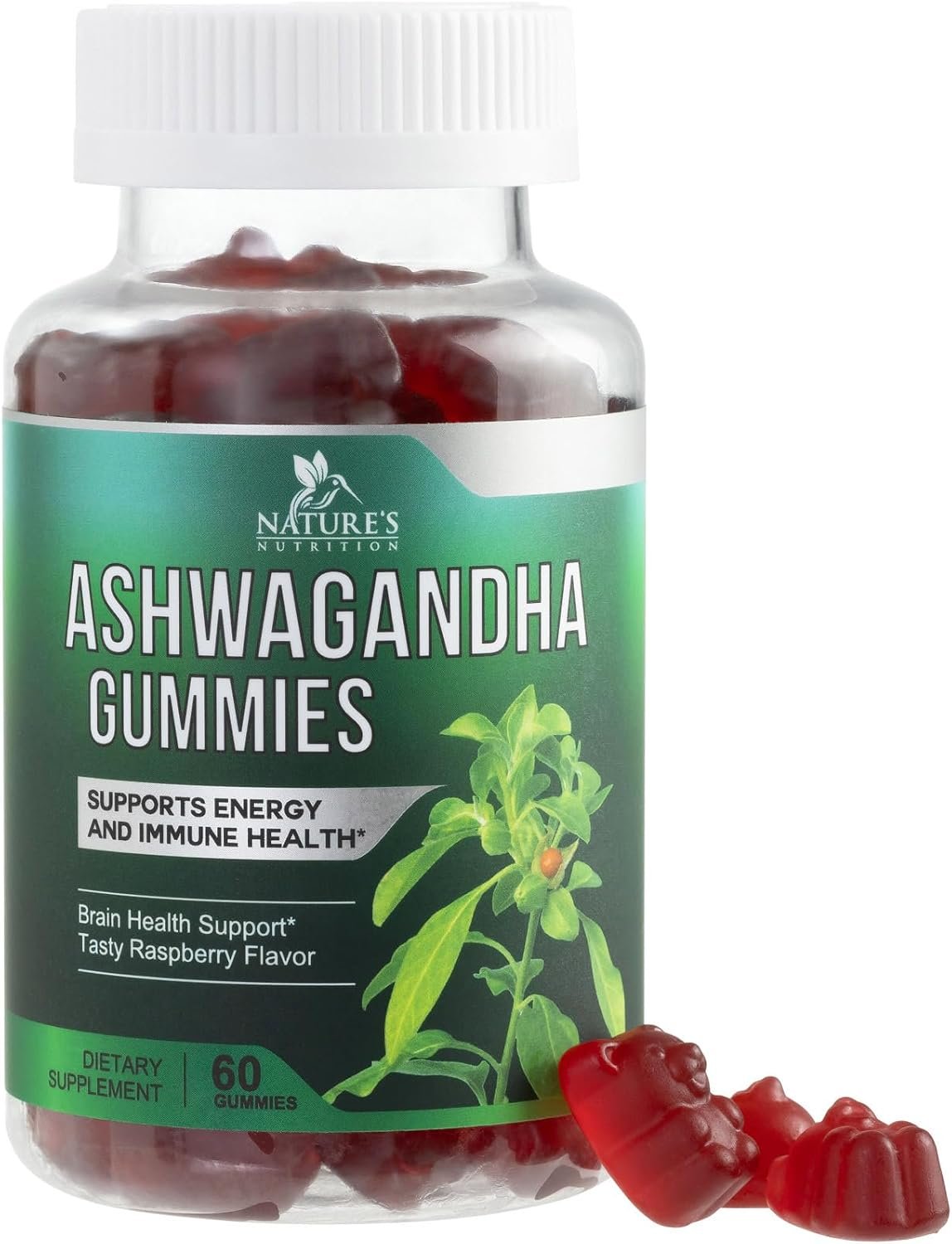 Ashwagandha Gummies – Advanced Ashwagandha Gummy Formula for Daily Use – Natural Antioxidant Support & Brain Health Support – Natural Calm, Relaxation, & Immune Support – Berry Flavor – 60 Gummies