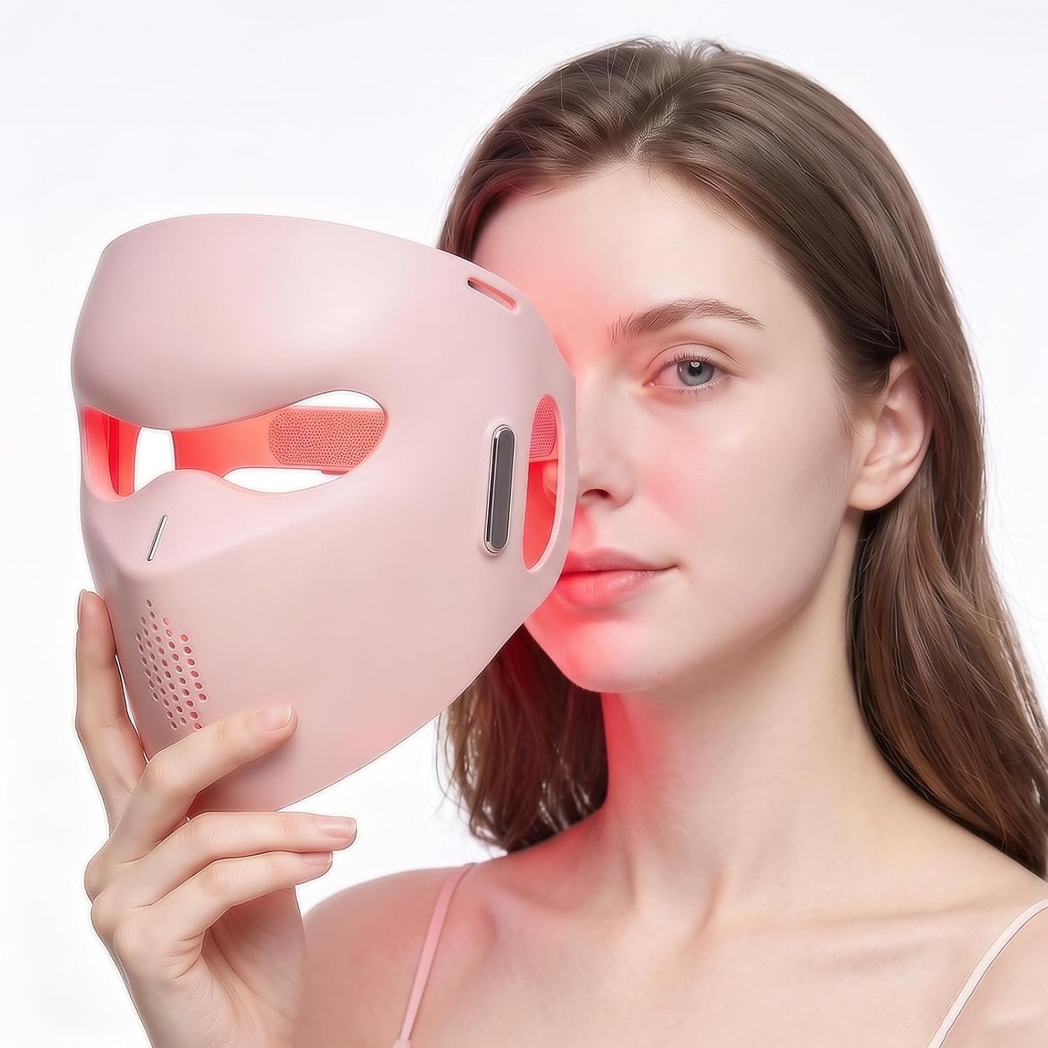 LED Face Mask with Near-Infrared, Red & Blue Light – Professional-Grade Skin Rejuvenation Device for Fine Lines, Uneven Skin Tone & Dullness