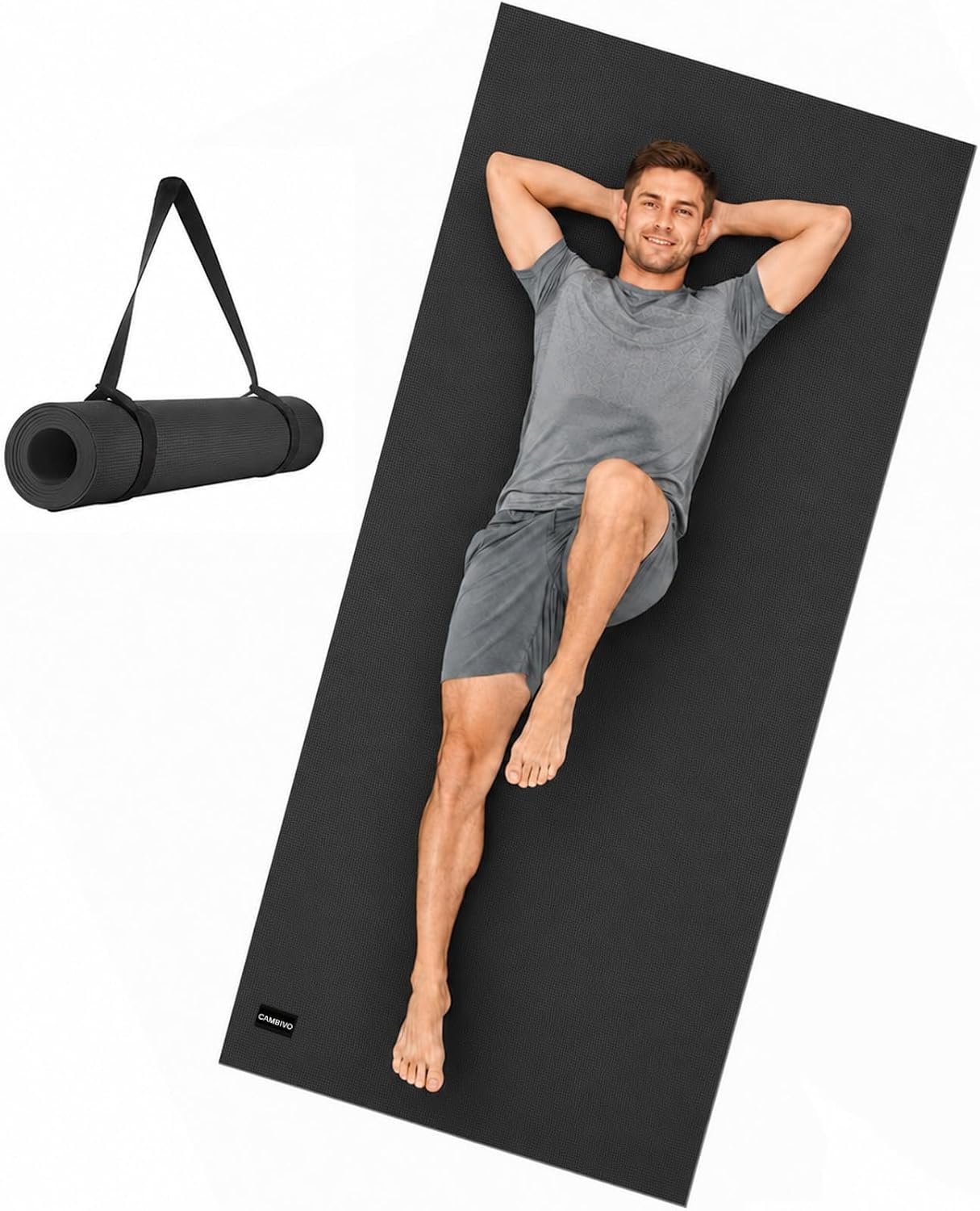 CAMBIVO Extra Long Wide Yoga Mat, Thick PVC Workout Mat