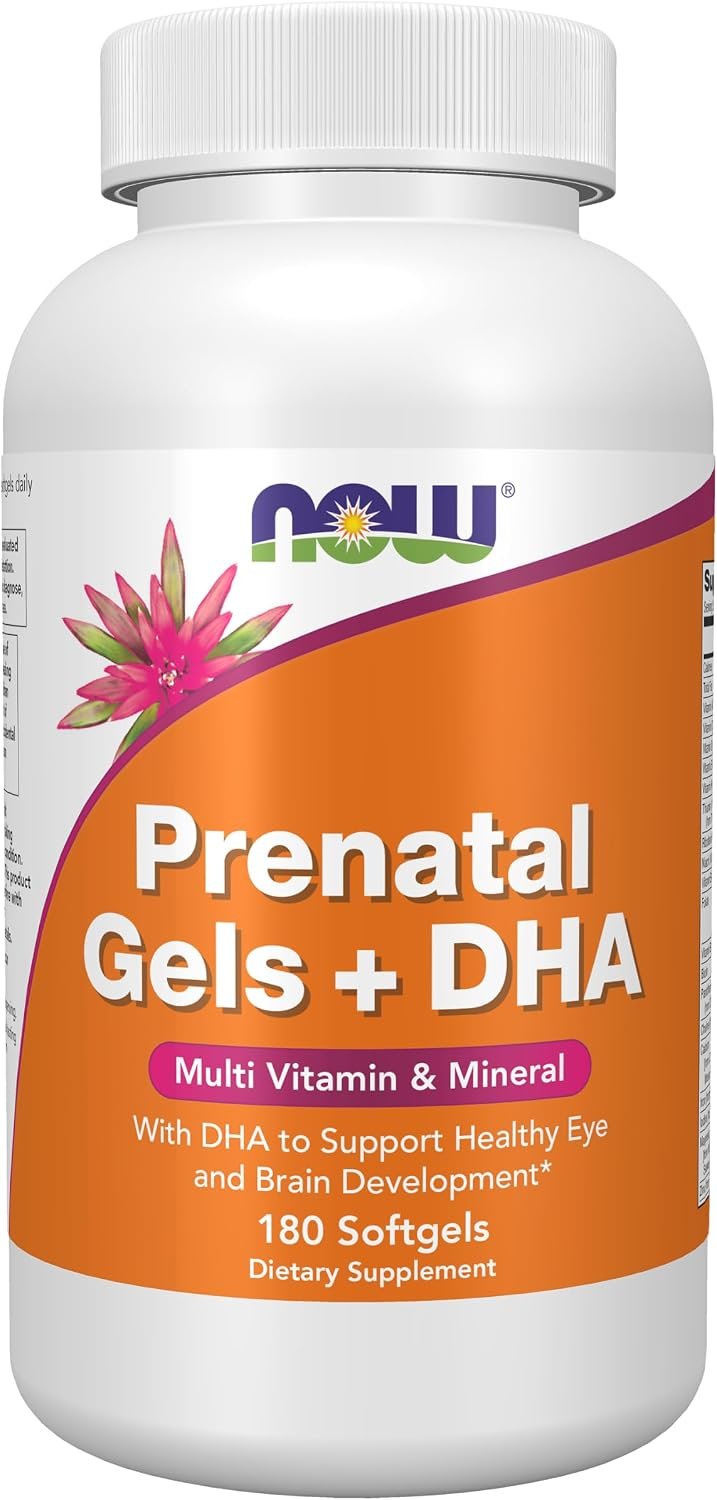 NOW Supplements, Prenatal Gels + DHA with 250 mg DHA, 180 Softgels