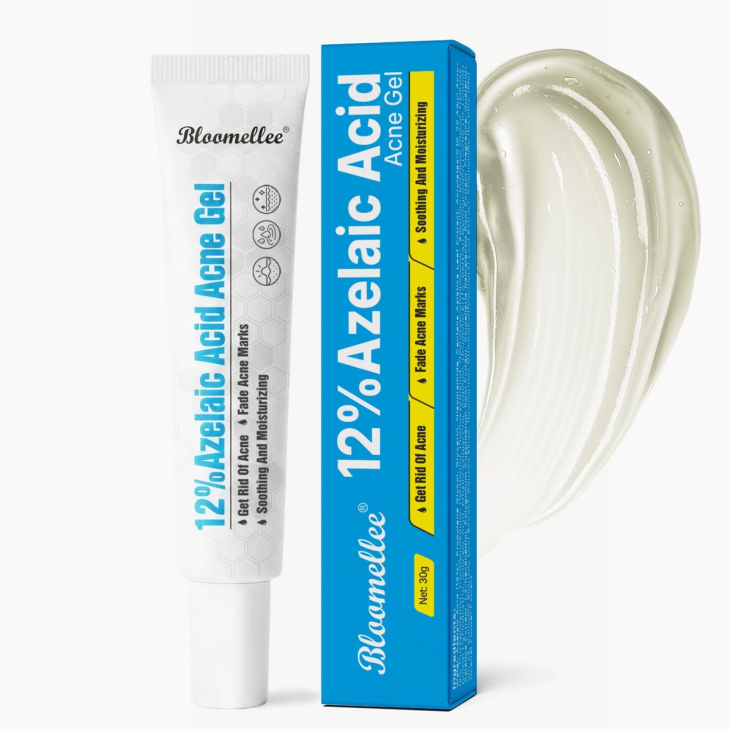 Azelaic Acid 12%, The Azalecic Acid For Face Serum Rich in Niacinamide and Hyaluronic Acid, Post Acne Marks, Smoother-Looking Skin 1 OZ