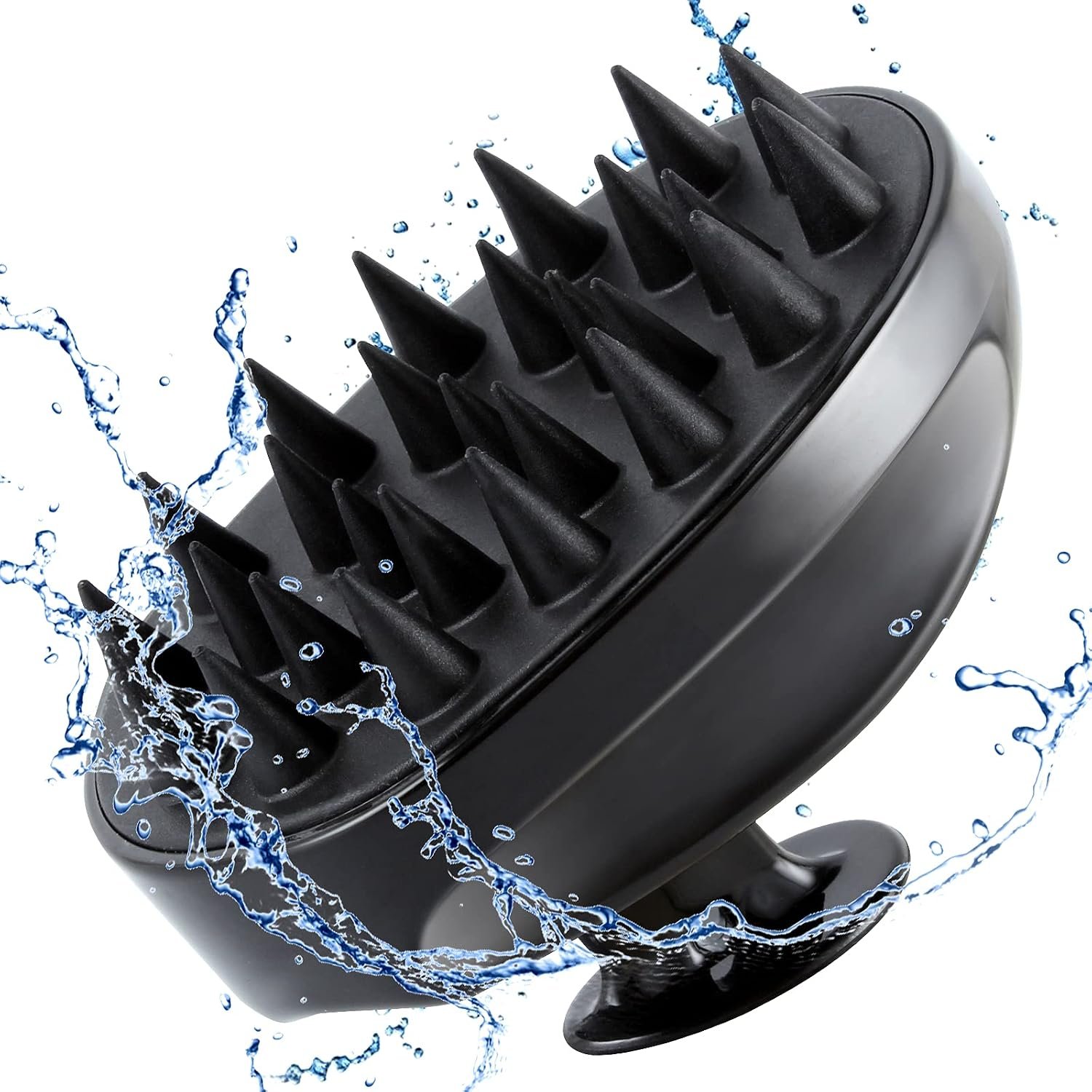 Sosoon Scalp Massager Shampoo Brush, Hair Scalp Scrubber Shower Hair Brush Head Massager for Stress Relax Hair Growth, Dandruff Brush Scalp Exfoliator for Women Men Kids Pets, Black