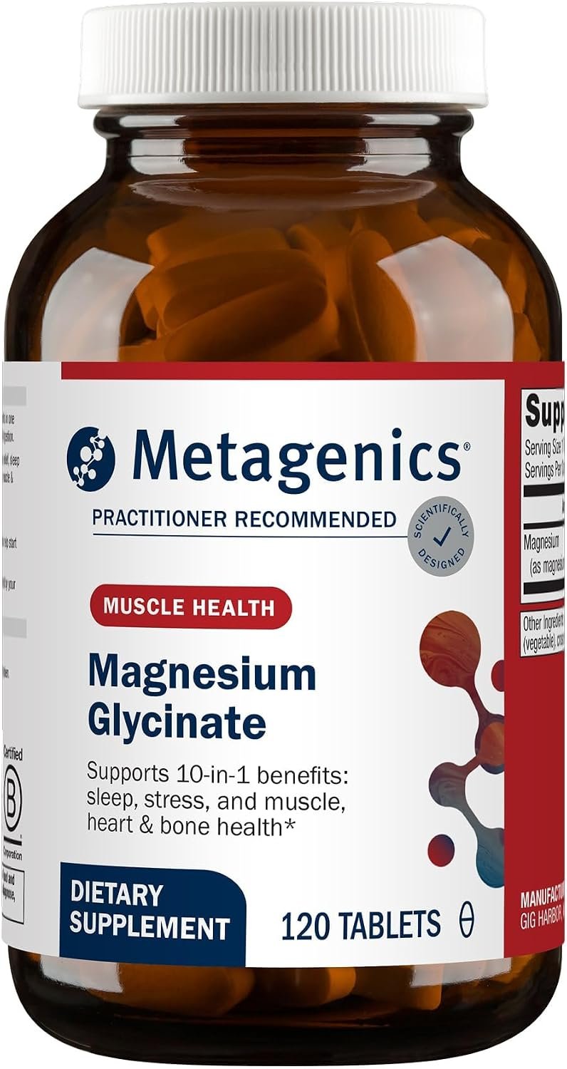 Metagenics Magnesium Glycinate 100 mg, Calm & Sleep Support, 120 Tablets