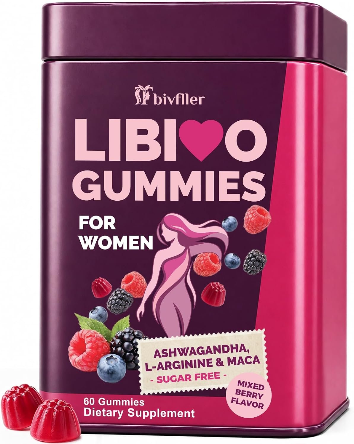 Libido Support for Women, 1500mg Maca Root & 1000mg Ashwagandha Gummies