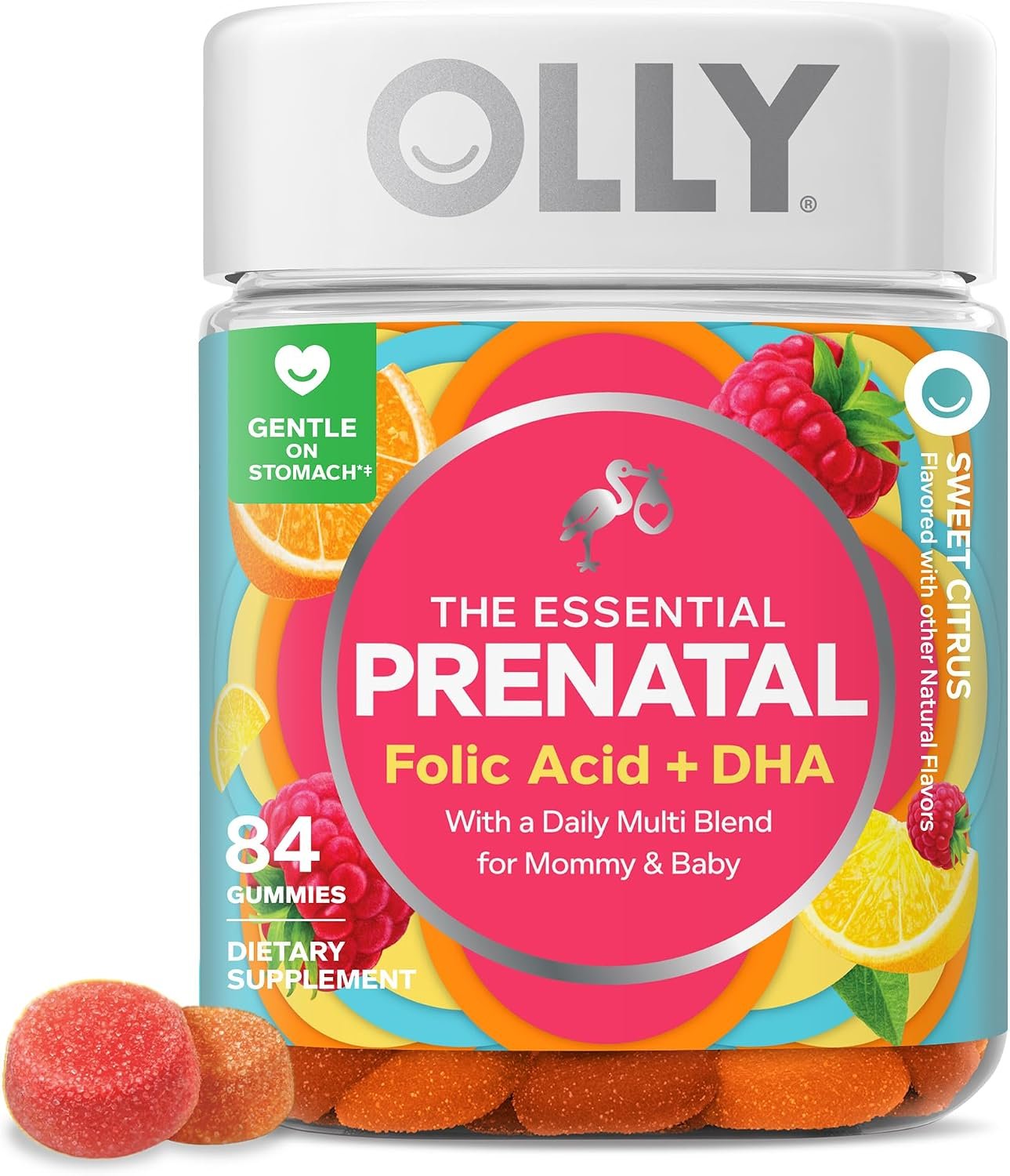 OLLY Prenatal Multivitamin Gummy, Daily Blend for Mommy & Baby – 84 Count