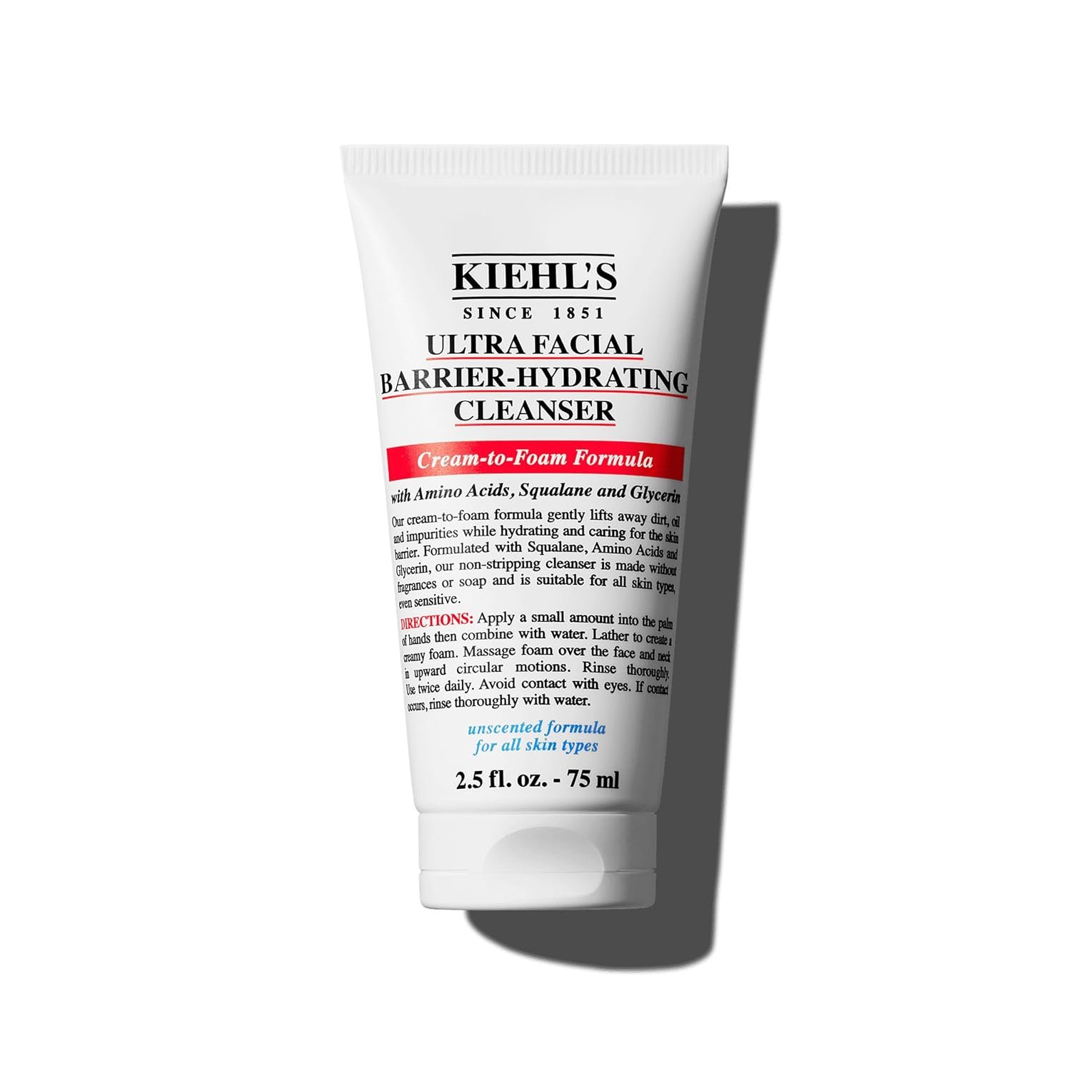 Kiehl’s – Ultra Facial Barrier-Hydrating Cleanser, Cream to Foam Formula