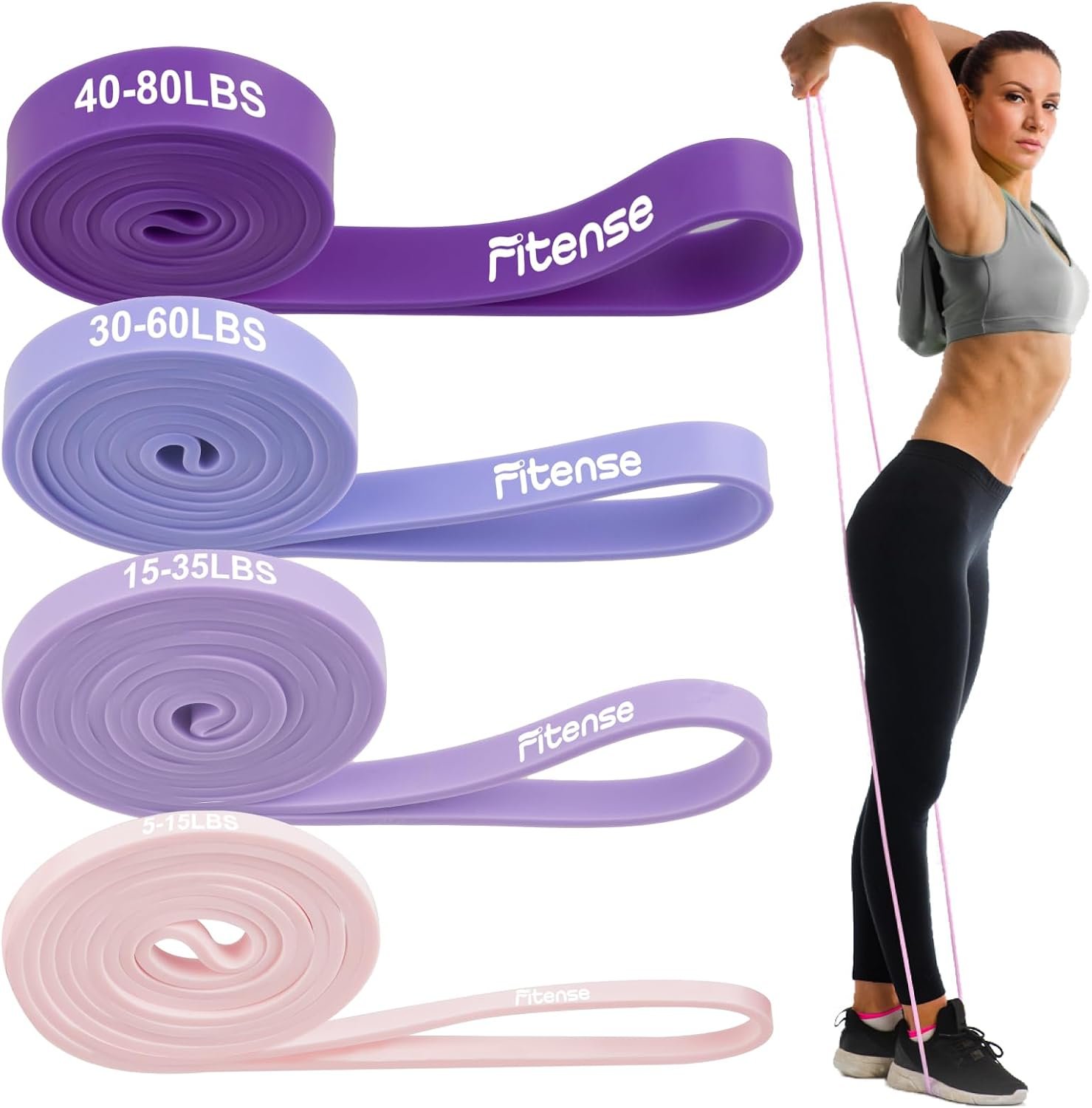 Resistance Bands Set – Pull Up Bands for Men Women, Exercise Bands Resistance with Door Anchor, Training Poster & Pouch for Body Stretching, Pull Up Assist