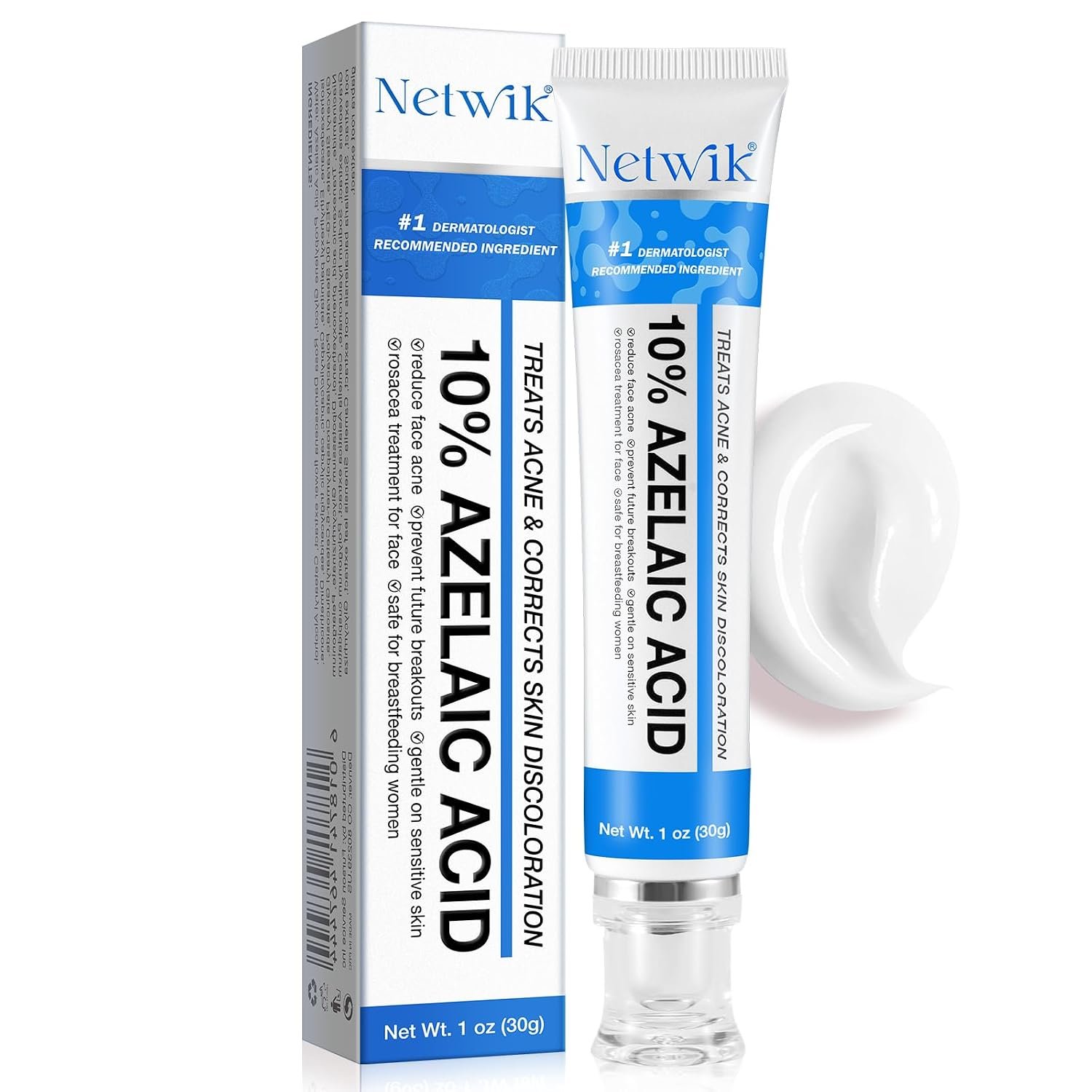 Azelaic Acid 10% Cream for Face – Acne Cream for Rosacea Reducing Relief Pimple Breakouts Blackhead Pigmentation and Redness – Azelaic Acid Gel For Facial and Skin Care