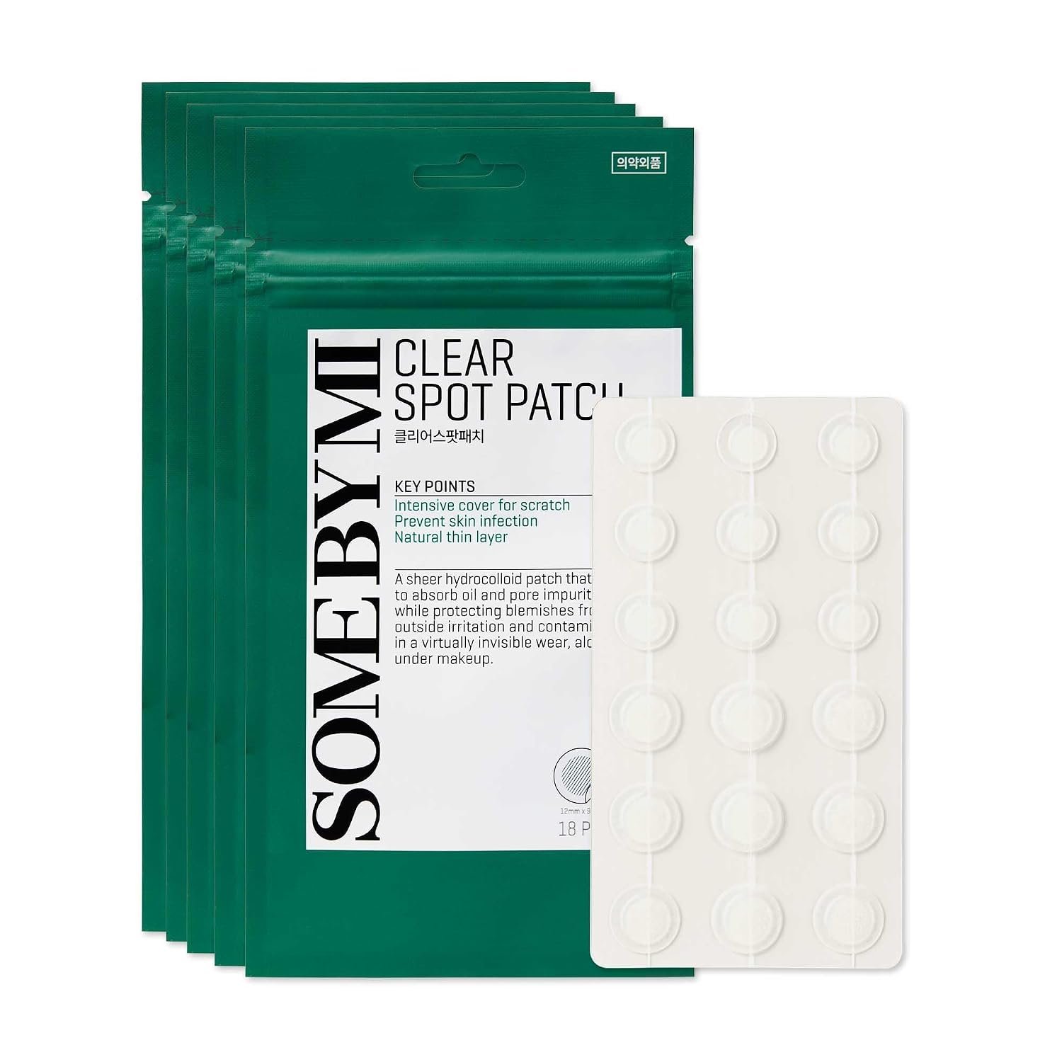SOME BY MI 30 Days Miracle Clear Spot Patch – Pack of 5, 90 Counts, 2 Size(10mm 45Counts, 12mm 45Counts) – Invisible Hydrocolloid Spot Patch with No Irritation – Korean Skin Care