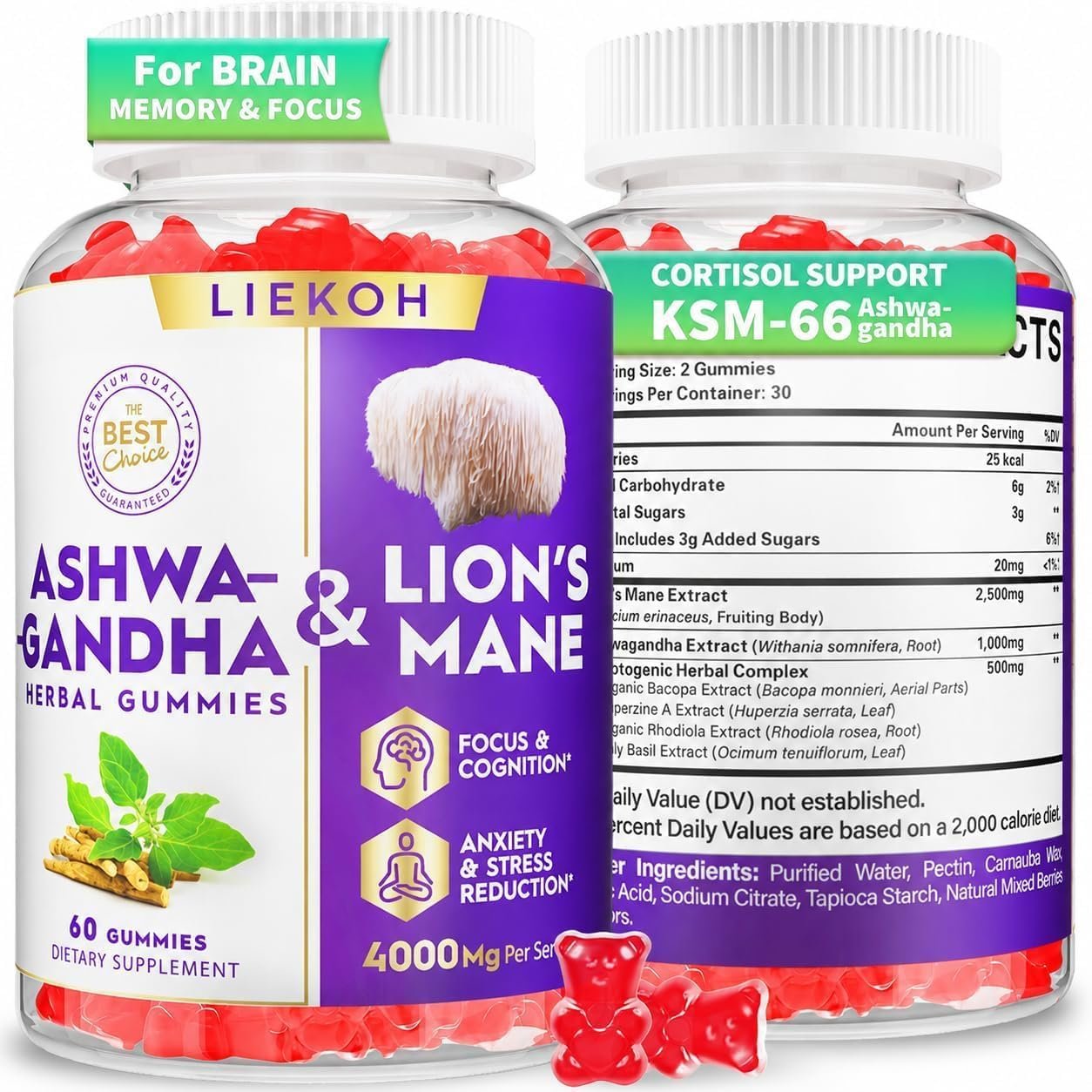 Ashwagandha Gummies – Organic Ashwagandha & Lions Mane Gummies for Adults