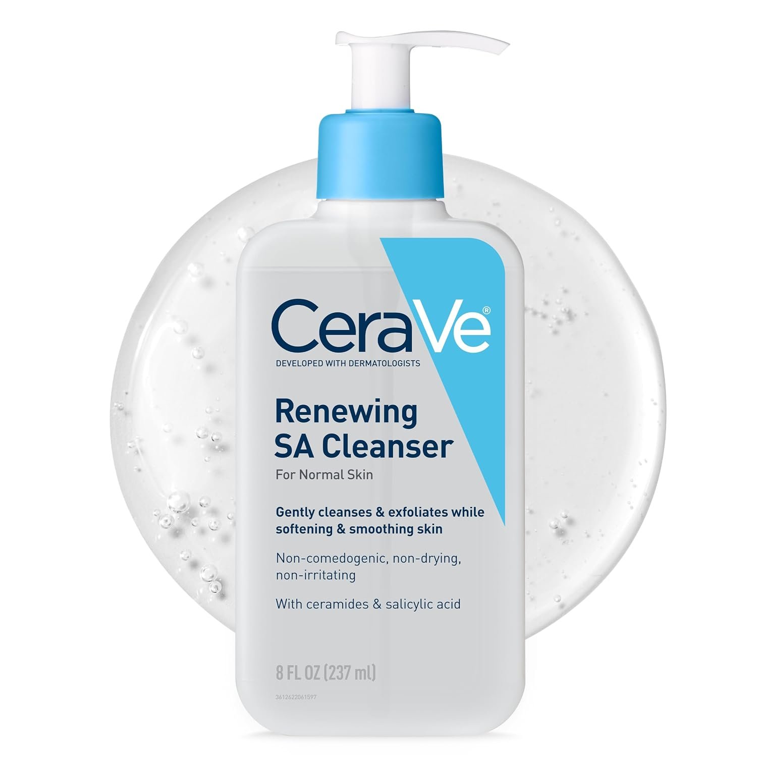 CeraVe Renewing Salicylic Acid Cleanser, Gentle Exfoliating Face Wash, 8oz