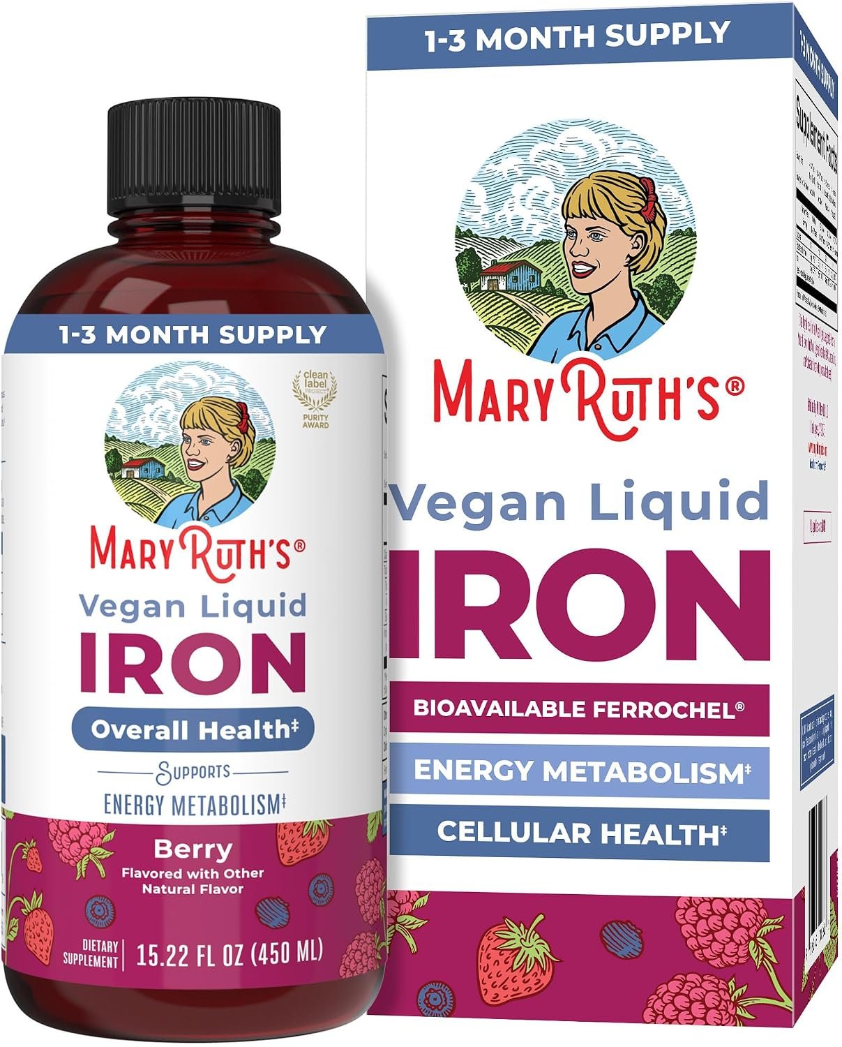 MaryRuth’s Liquid Iron Supplement for Women Men & Kids, 15.22 Fl Oz, Vegan
