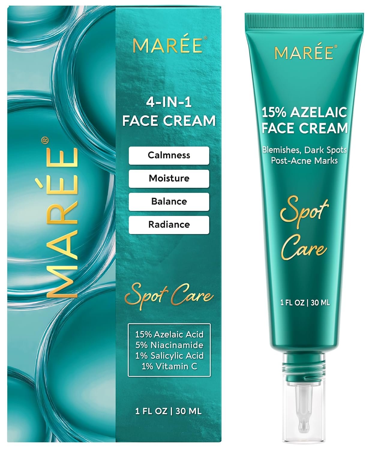 MAREE Azelaic Acid 15% Face Cream – Azelaic Acid Serum Cream for Dark Spots